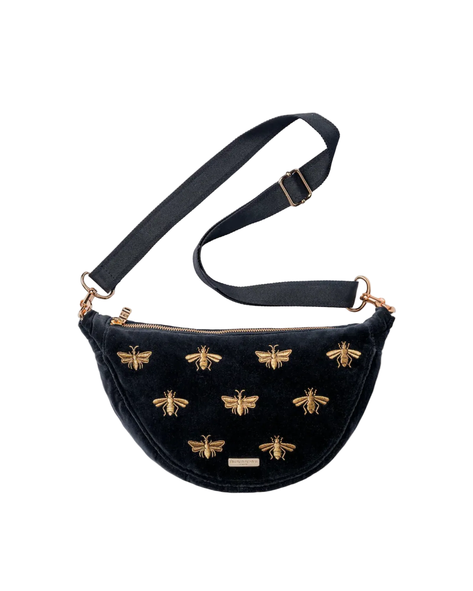 Honey Bee Velvet Crossbody Sling Bag