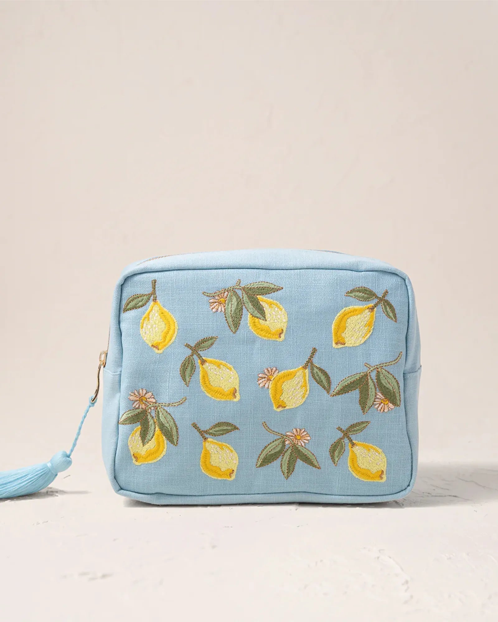 Lemon Blossom French Blue Wash Bag