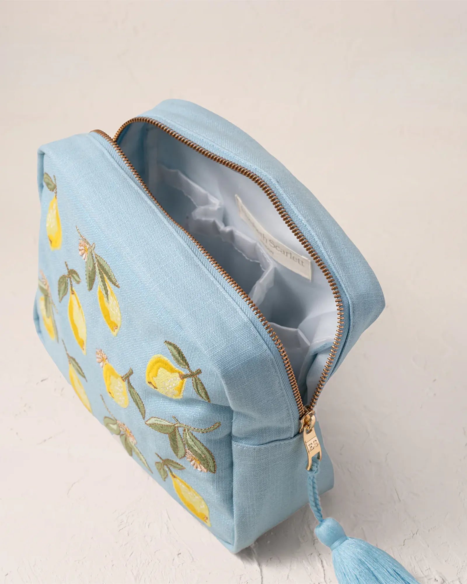 Lemon Blossom French Blue Wash Bag