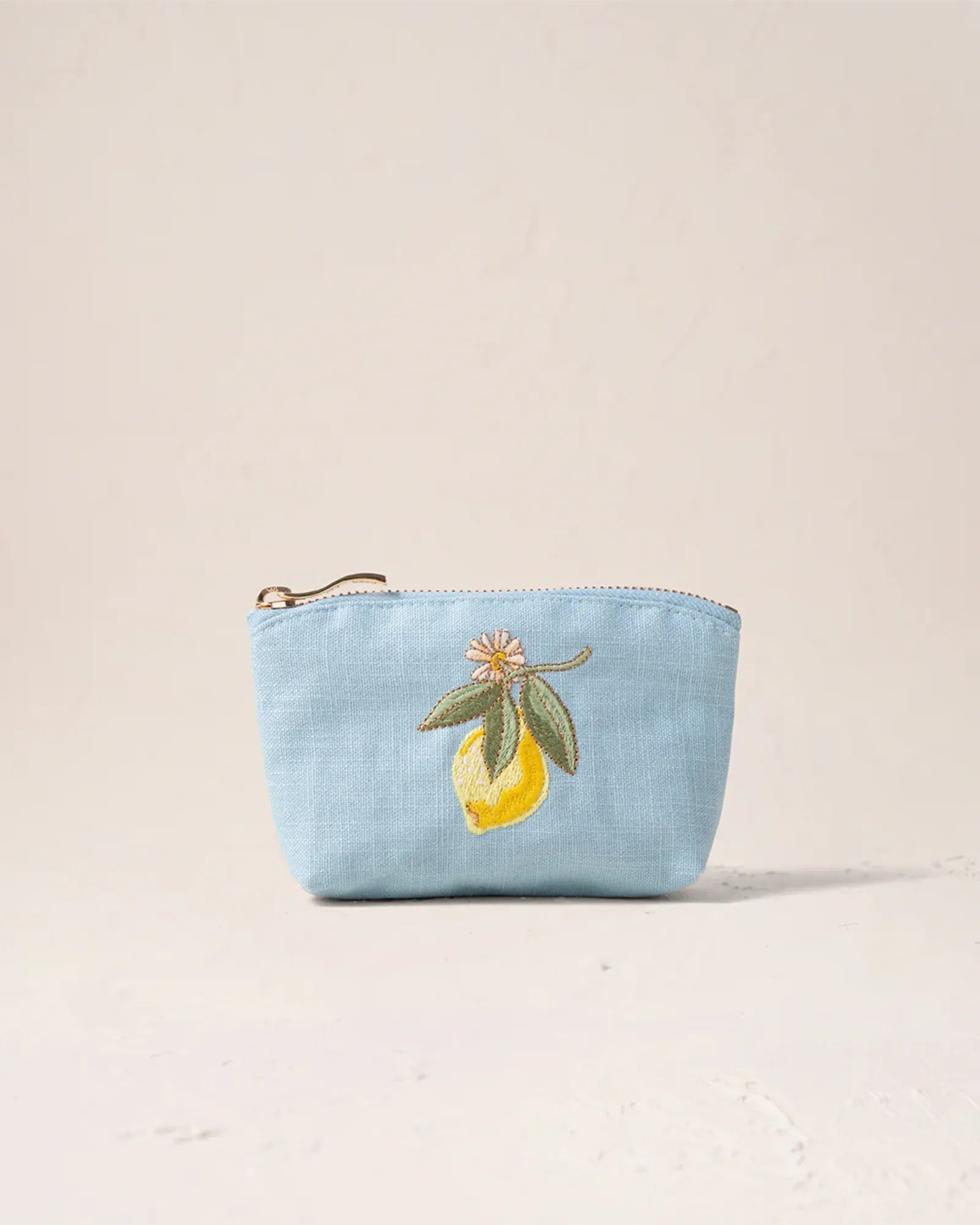 Lemon Blossom French Blue Coin Purse