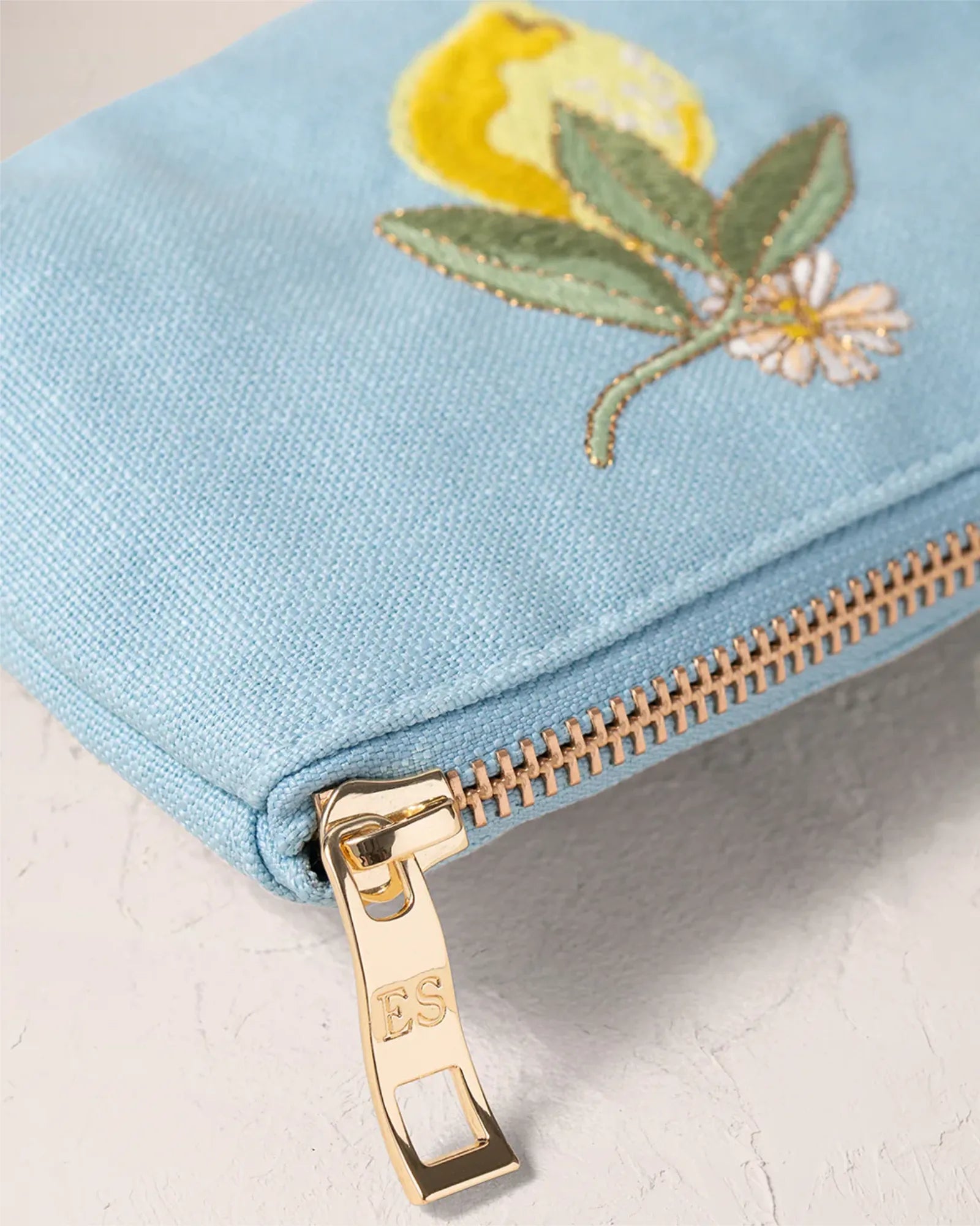Lemon Blossom French Blue Coin Purse