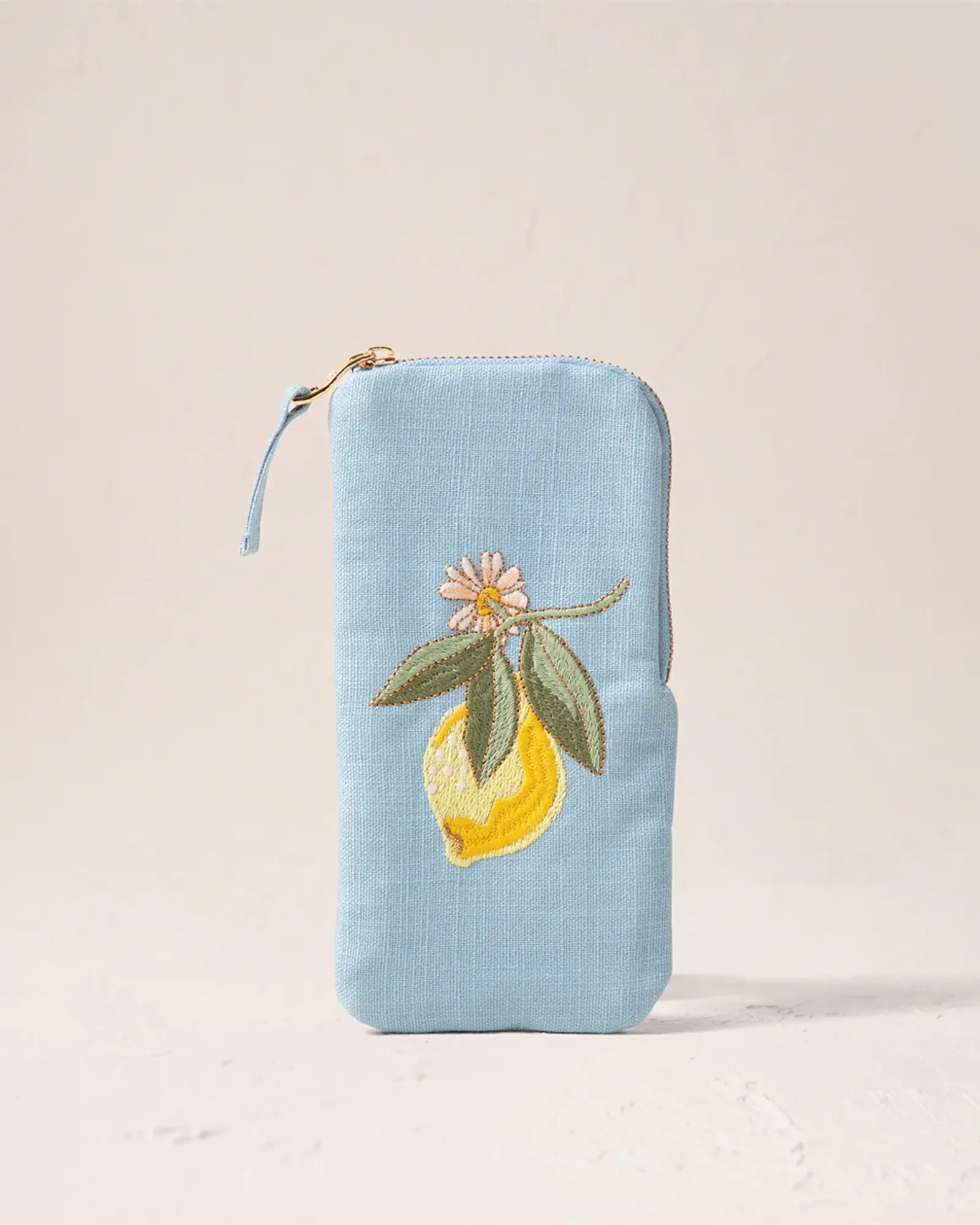 Lemon Blossom French Blue Glasses Case