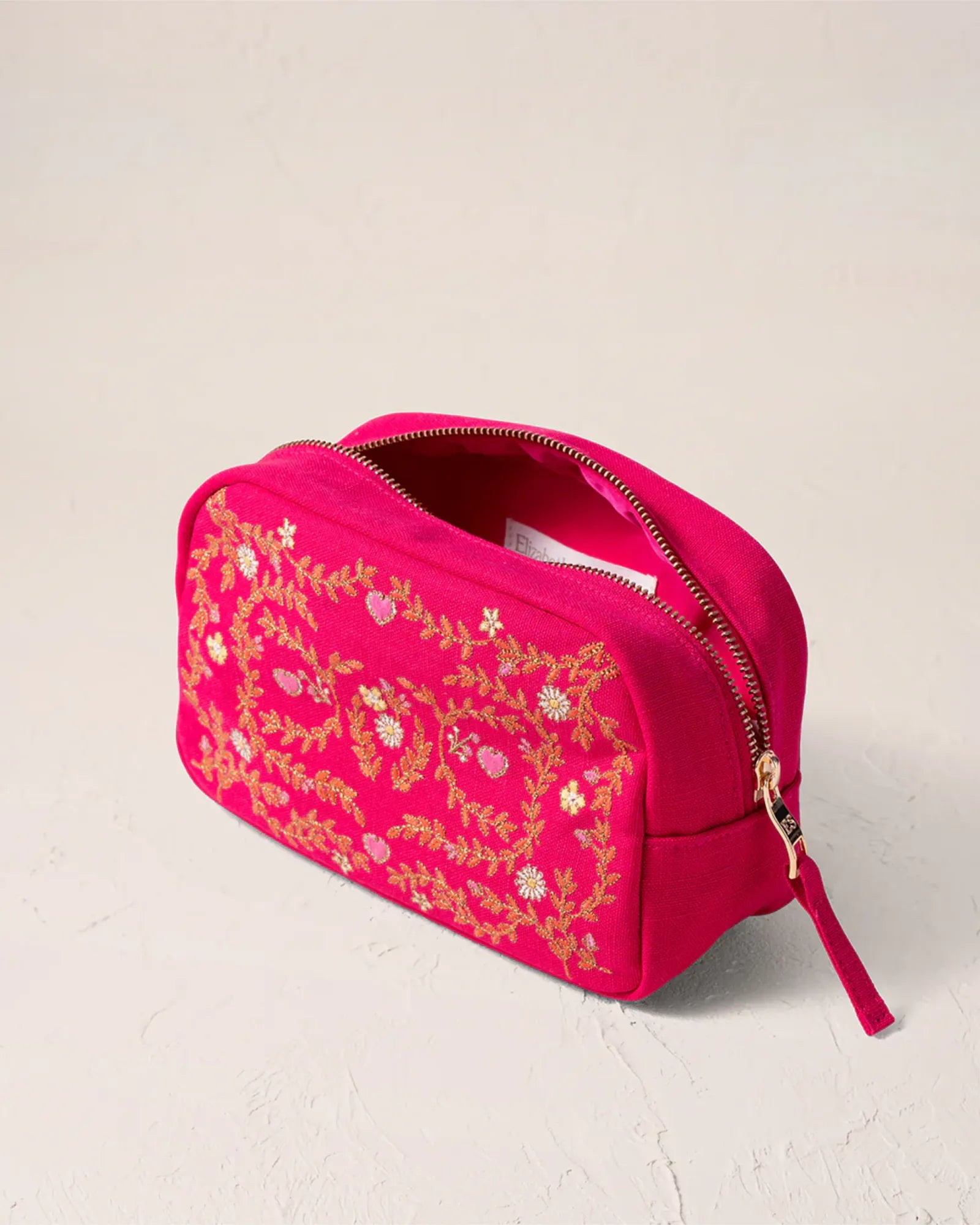 Mediterranean Garden Pink Makeup Bag