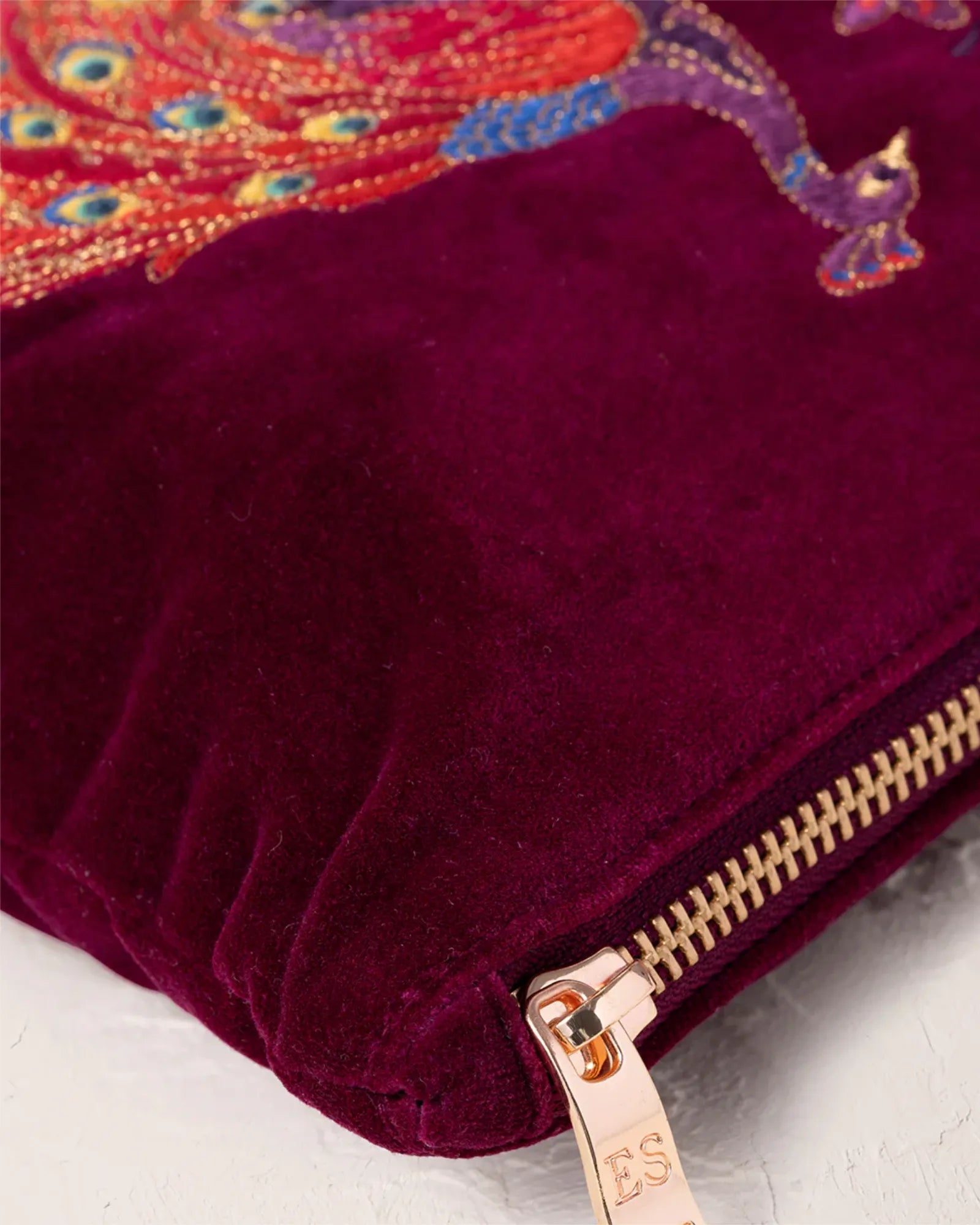 Peacock Floral Everyday Pouch - Ruby
