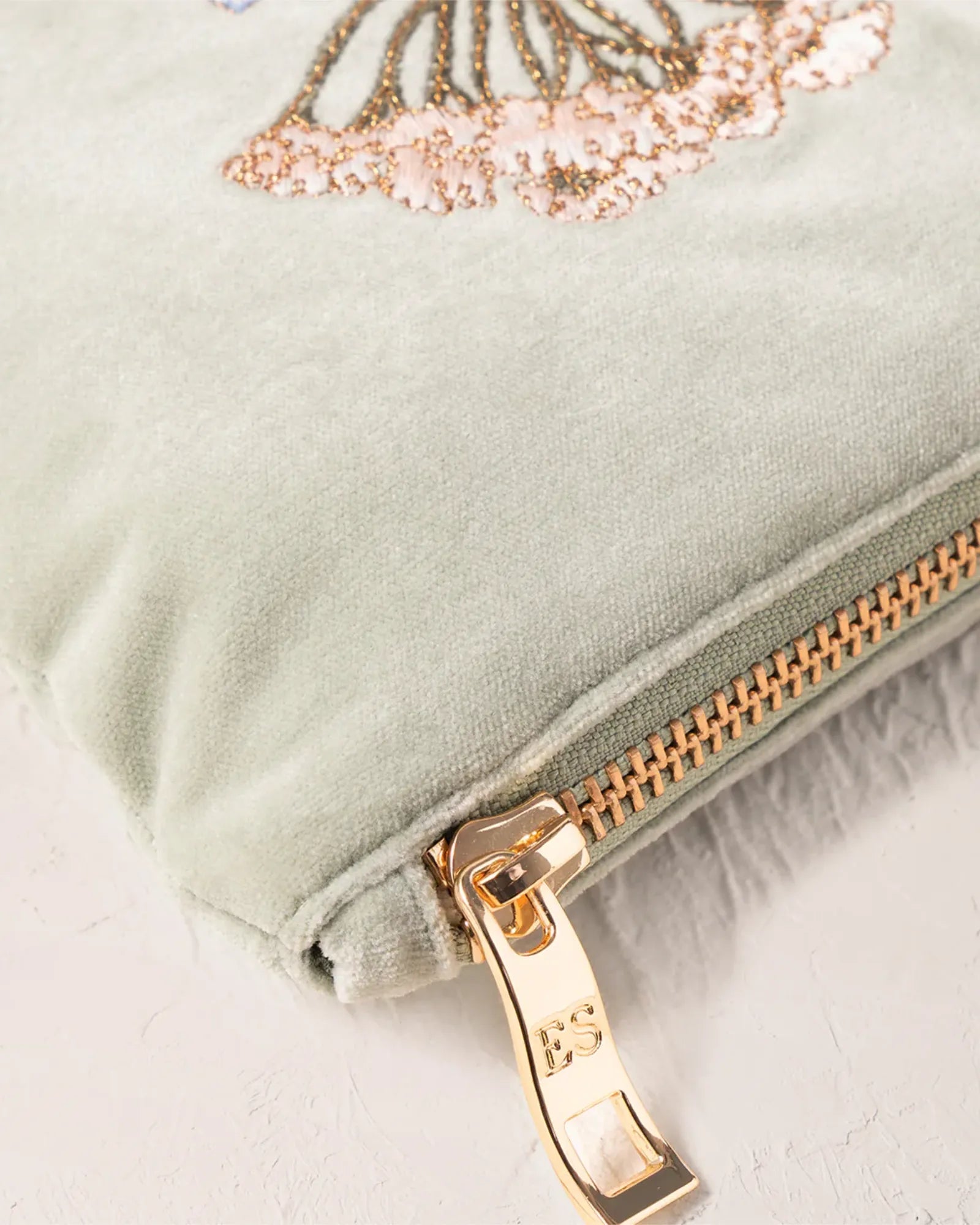 Pressed Flowers Sage Mini Pouch