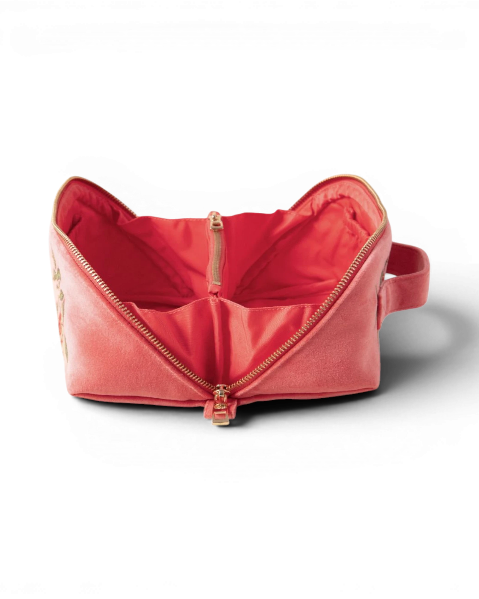 Summer Peach Open Flat Makeup Bag - Spiced Coral