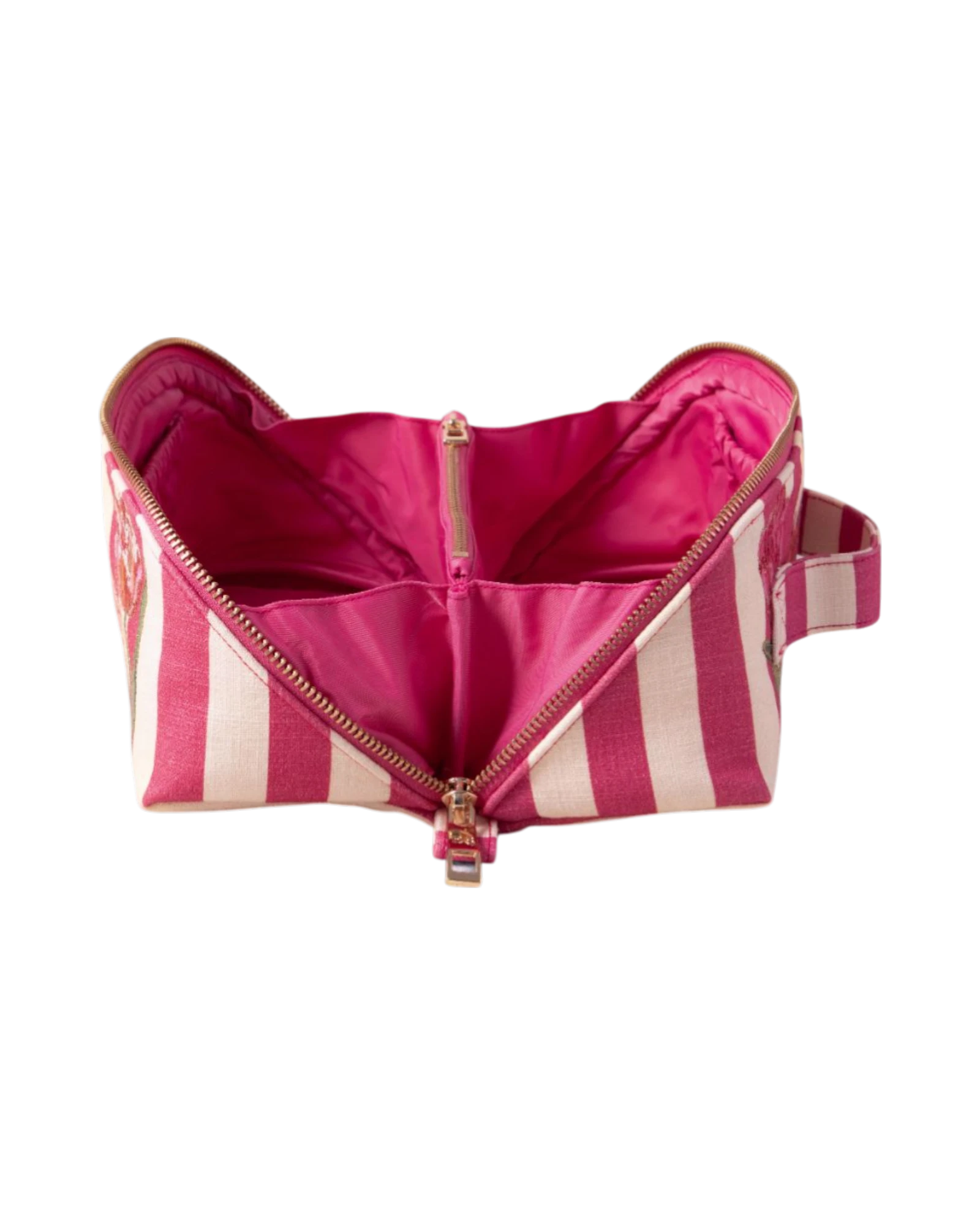 Tulip Stripe Printed Open Flat Makeup Bag