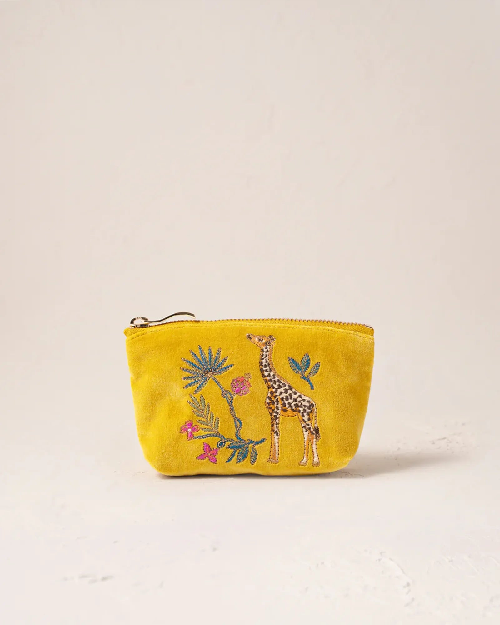 Wild Giraffe Palm Mustard Yellow Coin Purse