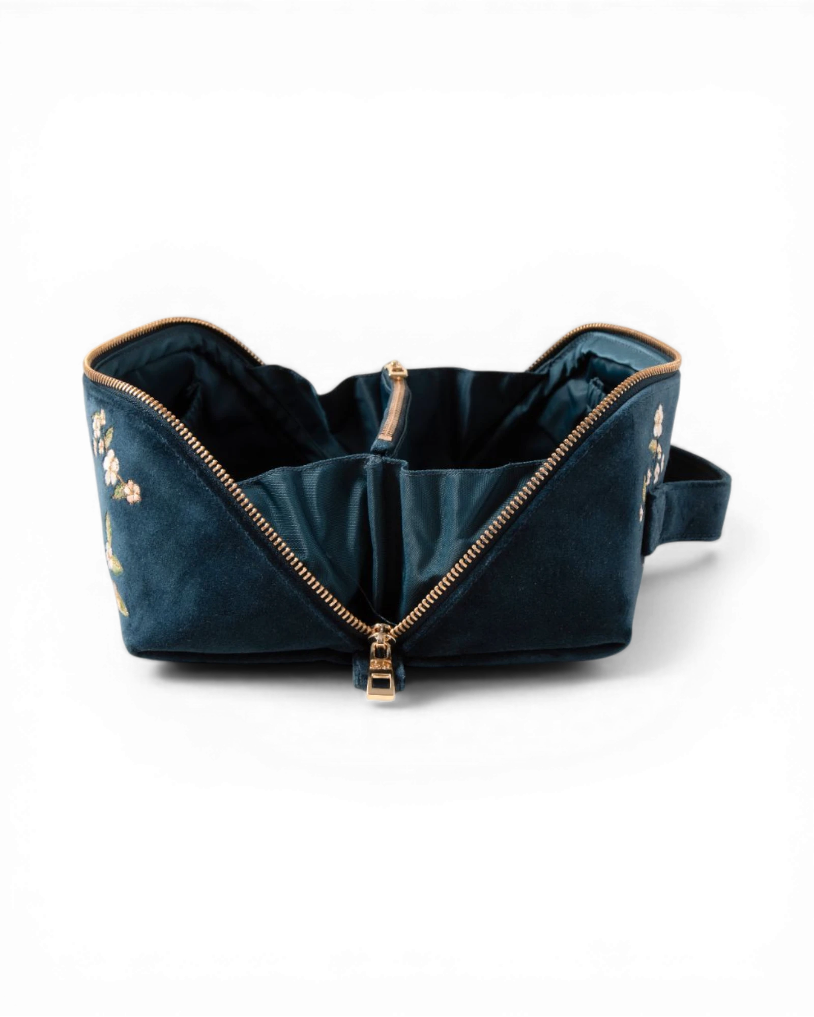 Wild Rose Open Flat Makeup Bag - Ink Blue