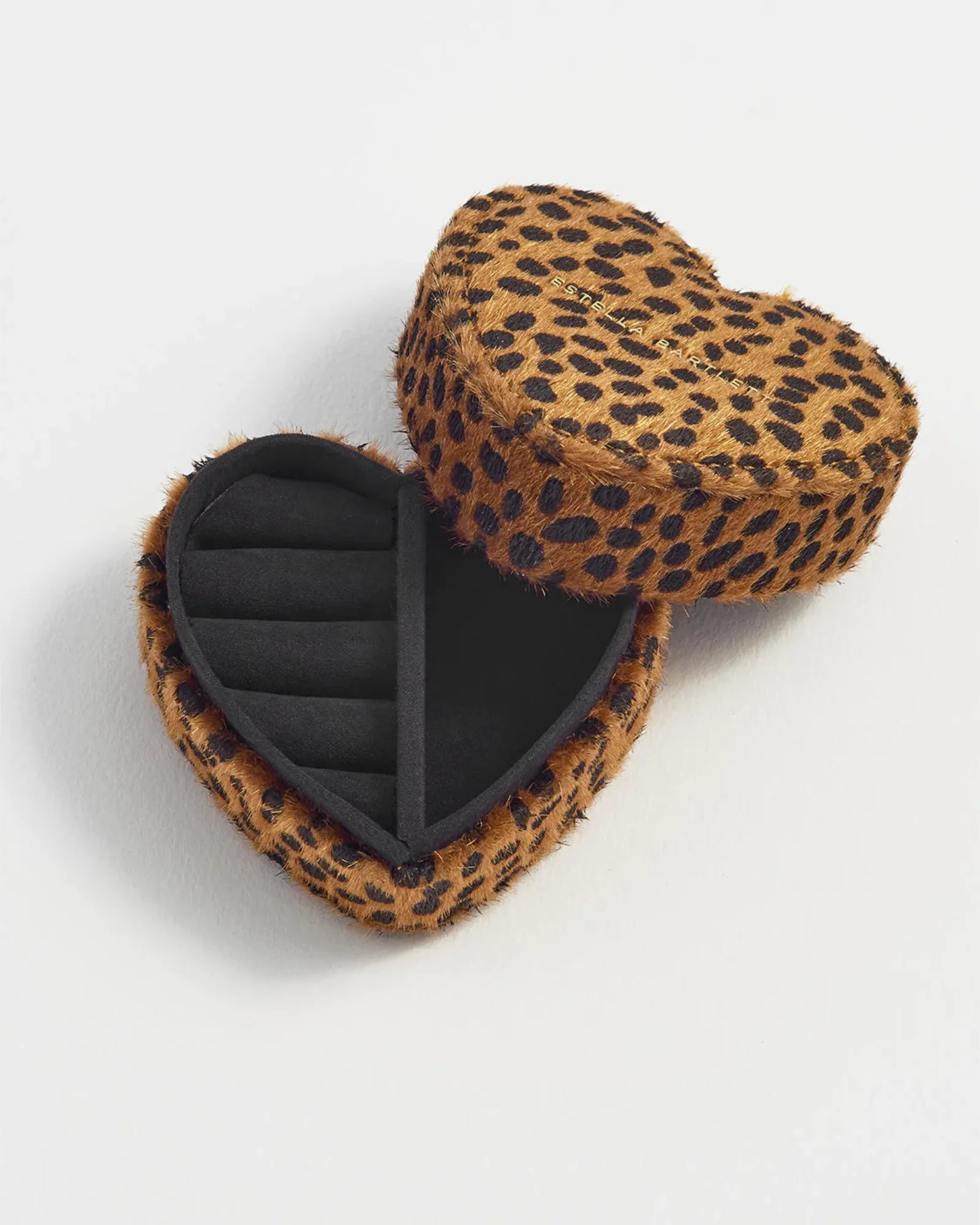 Mini Heart Jewellery Box - Cheetah Print