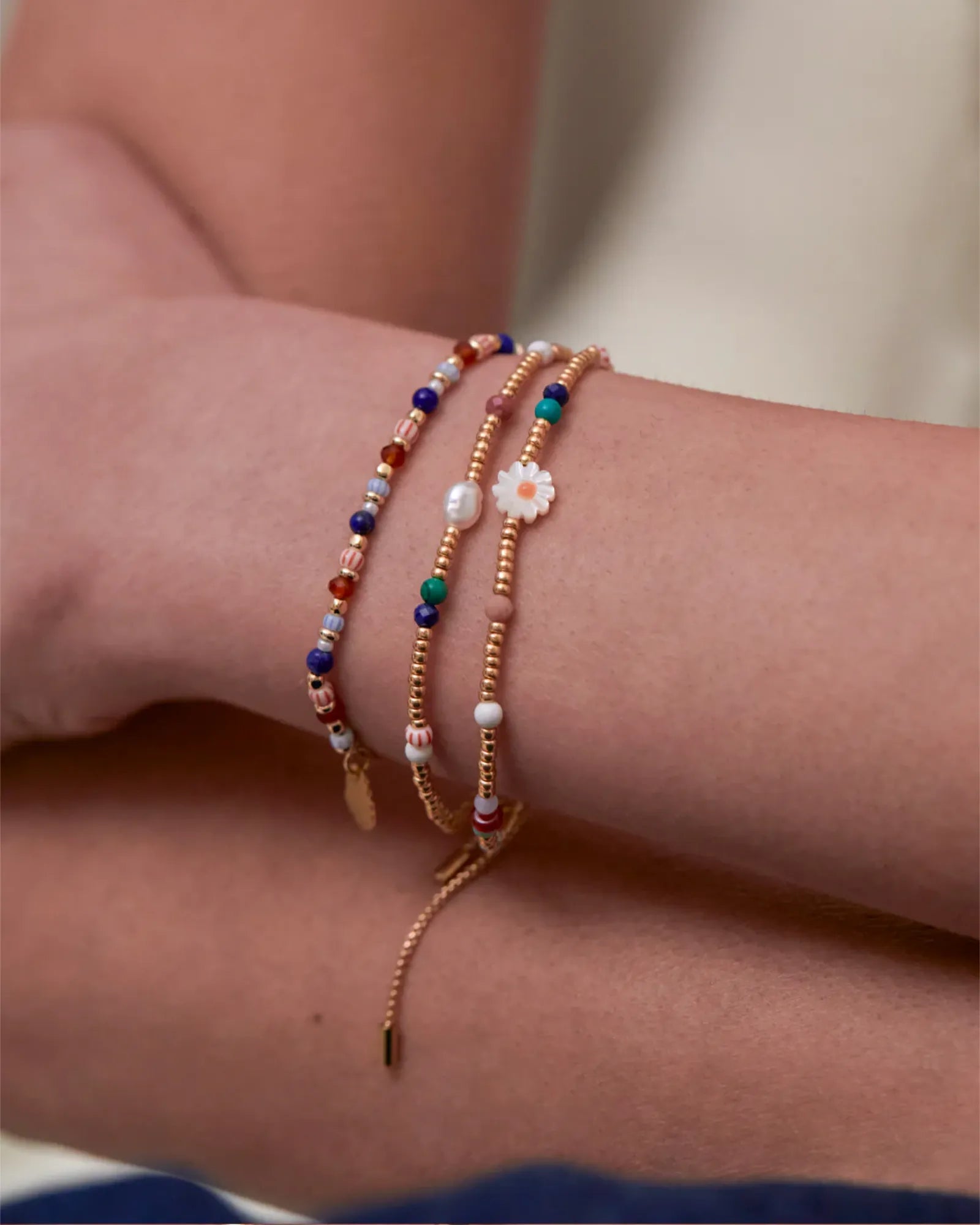 Mixed Glass, Pearl & Gemstone Duo Bracelet
