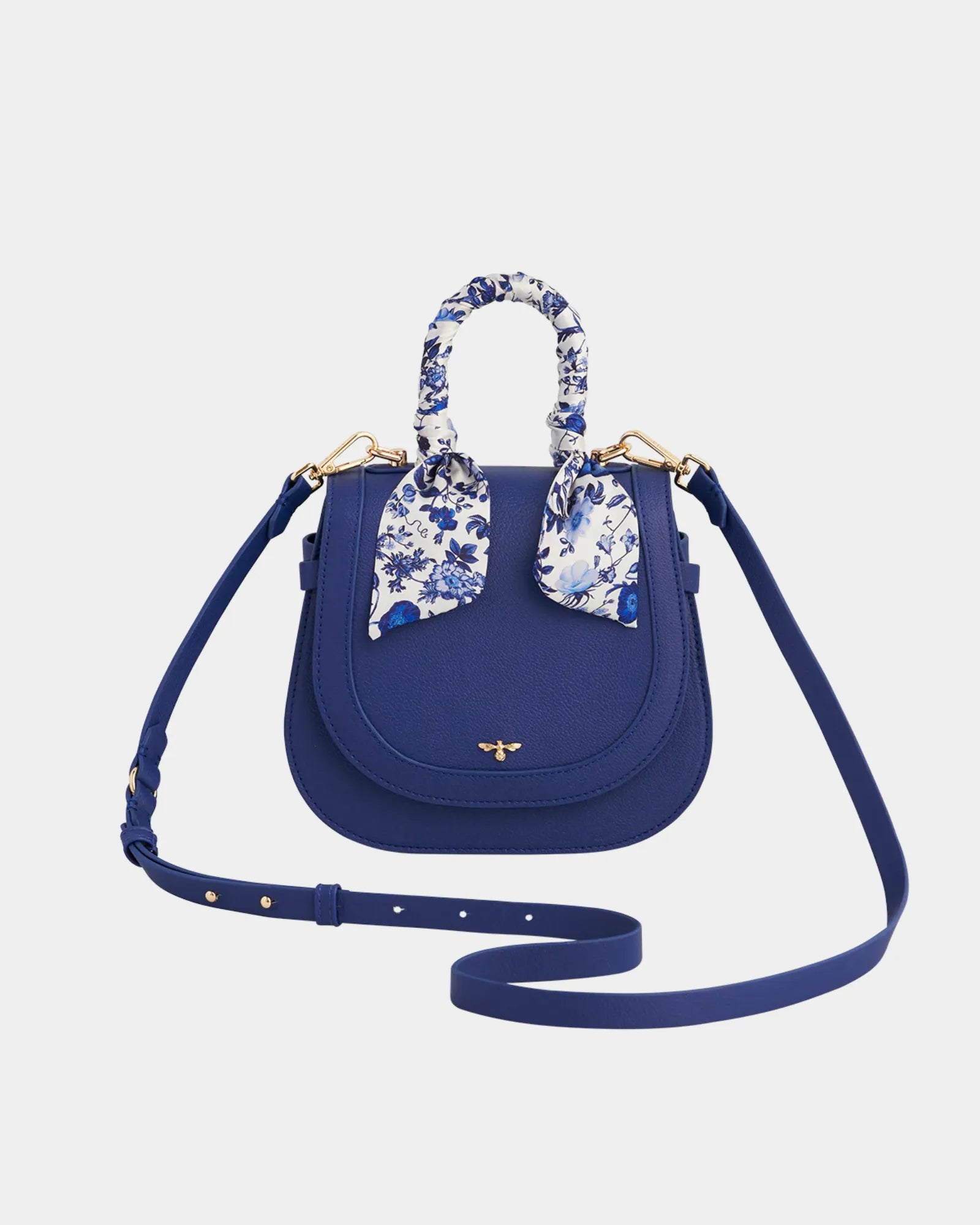 Blue Agnes Top Handle Saddle Bag