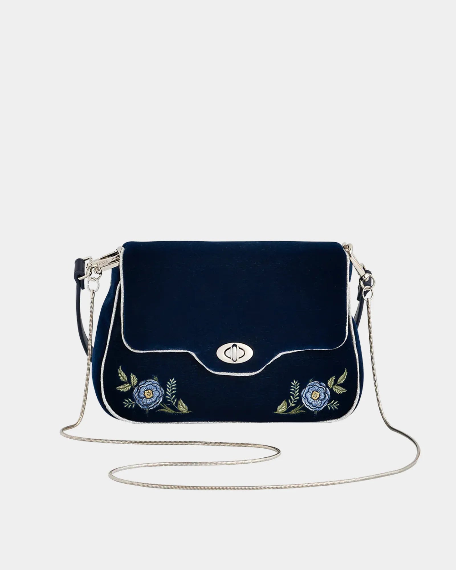 Blue Rose Embroidered Clutch