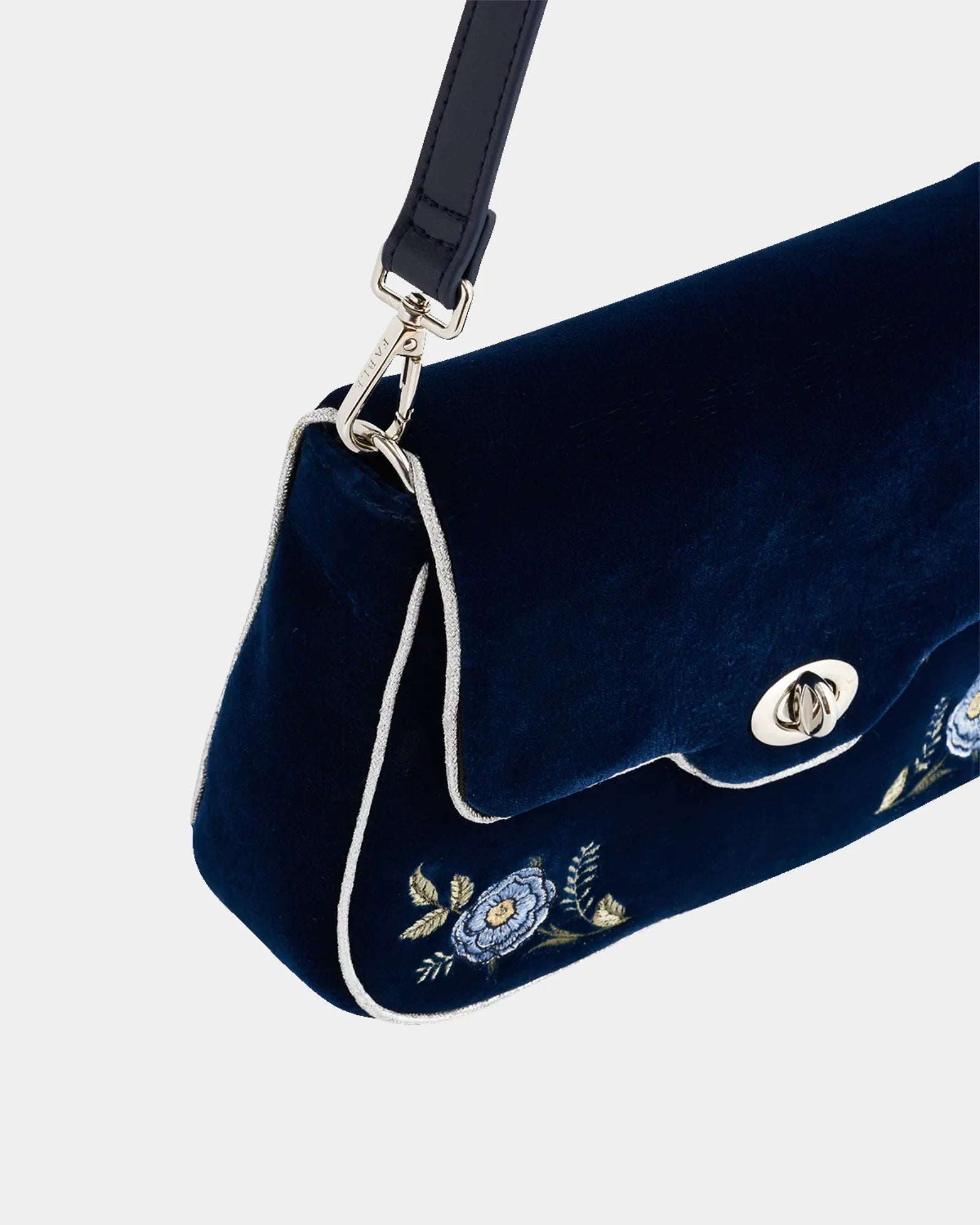 Blue Rose Embroidered Clutch