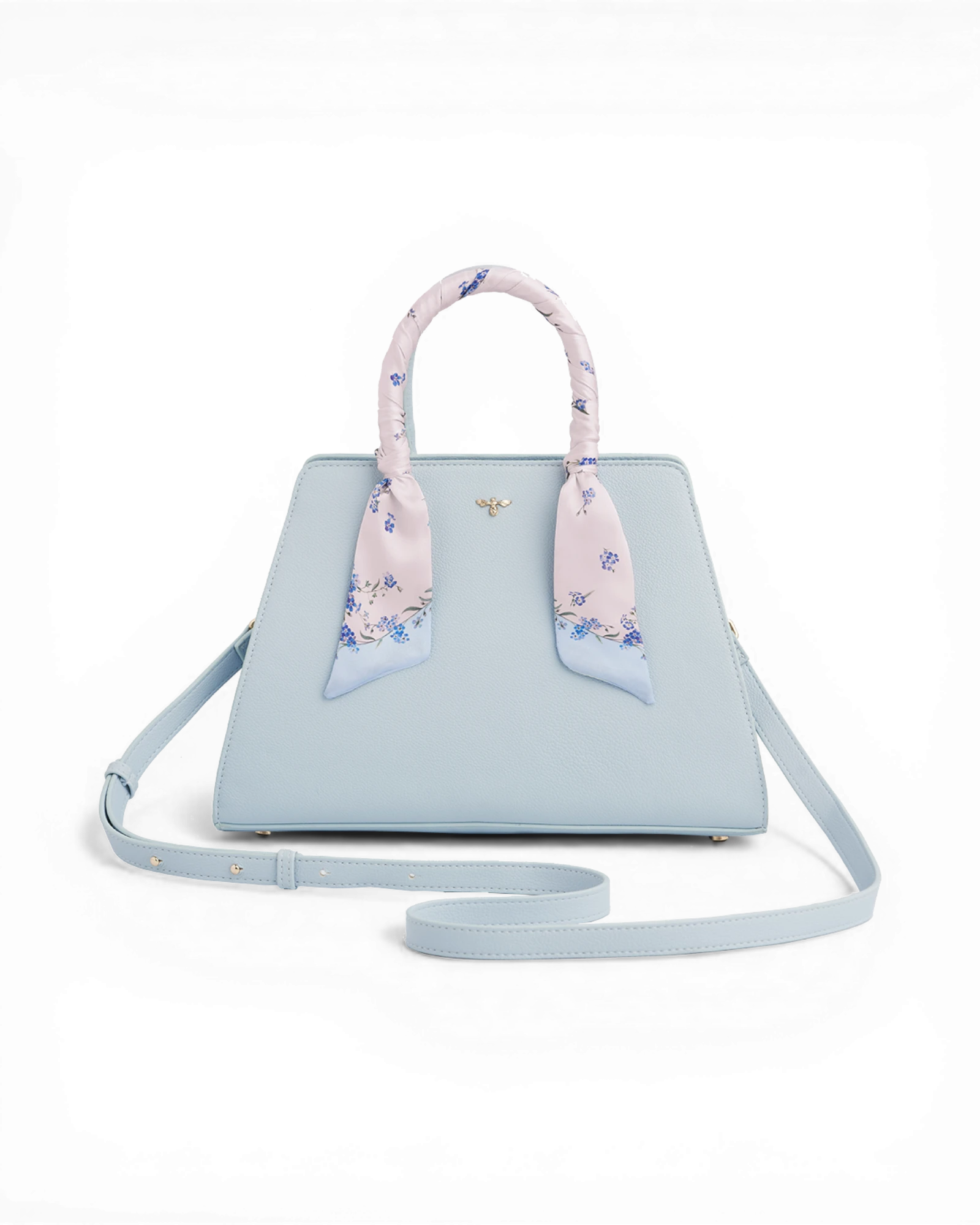 Blue Structured Tote Bag