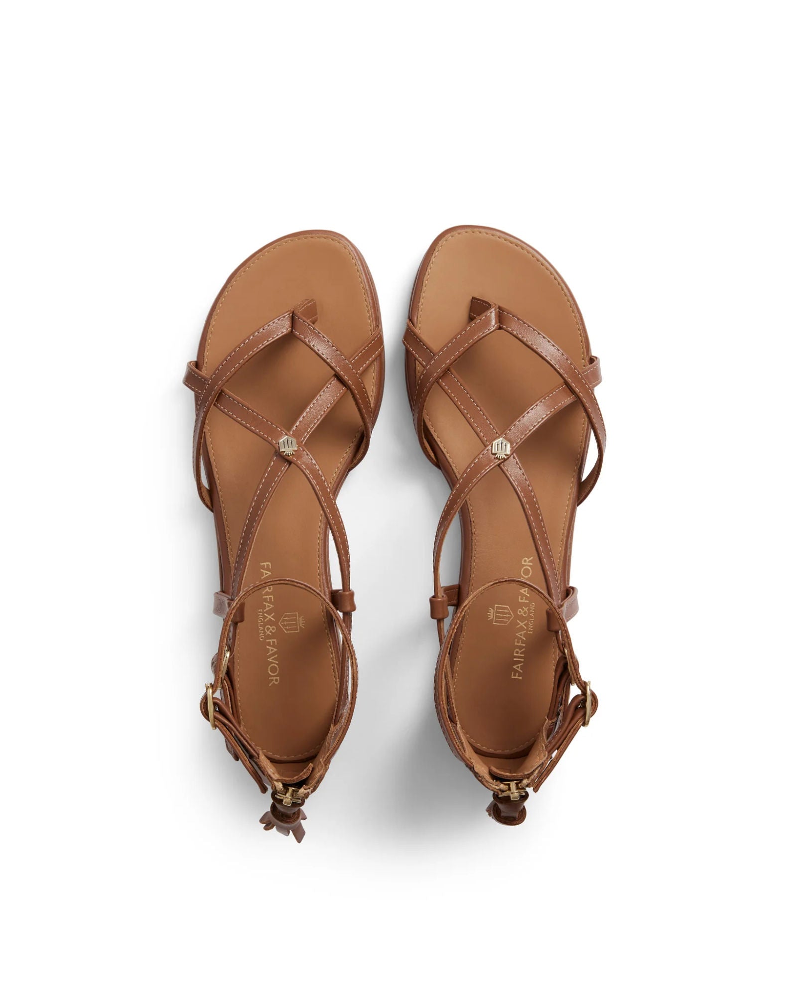 Brancaster Tan Leather Flat Sandals