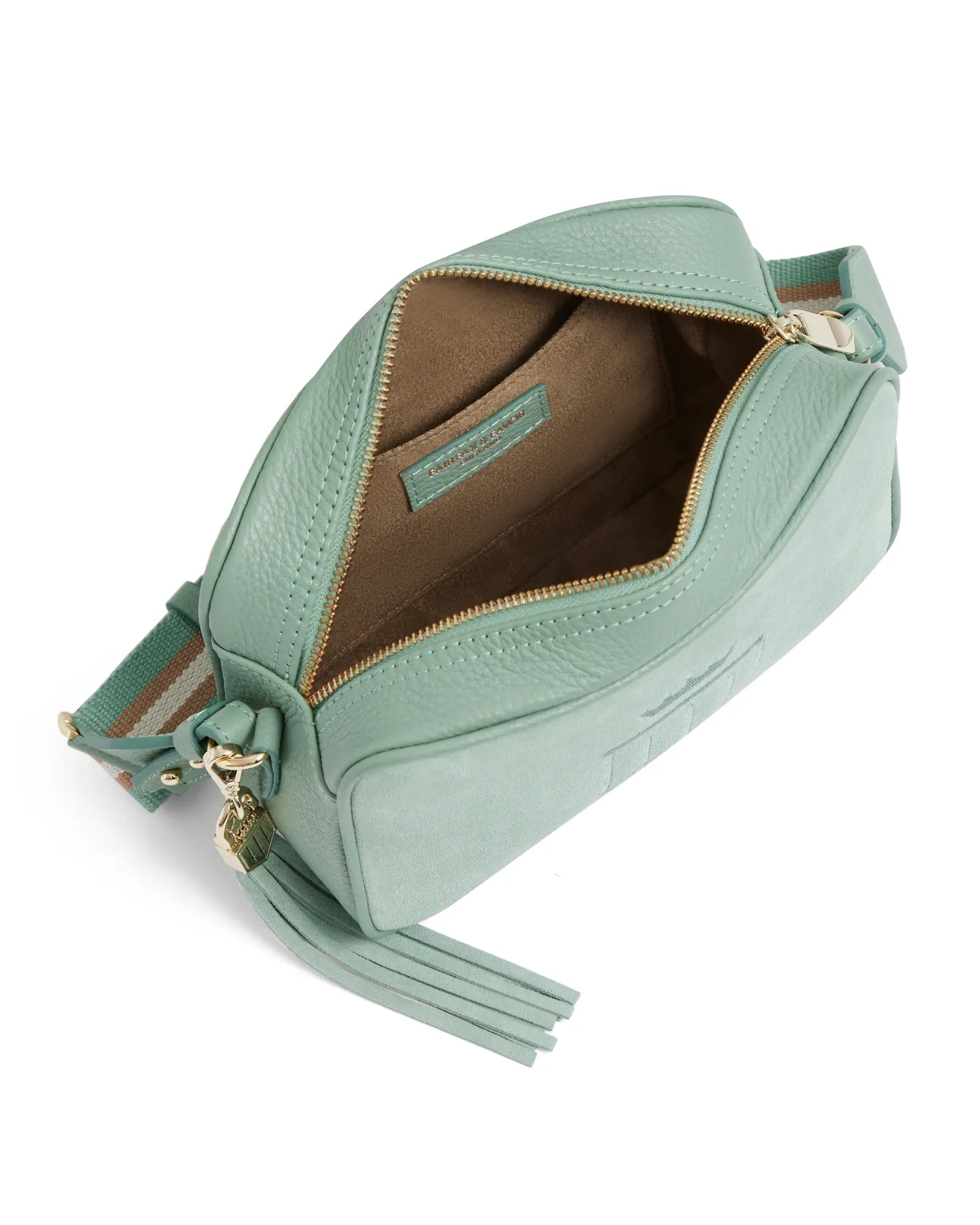 Finsbury Cross Body Bag - Mint Suede