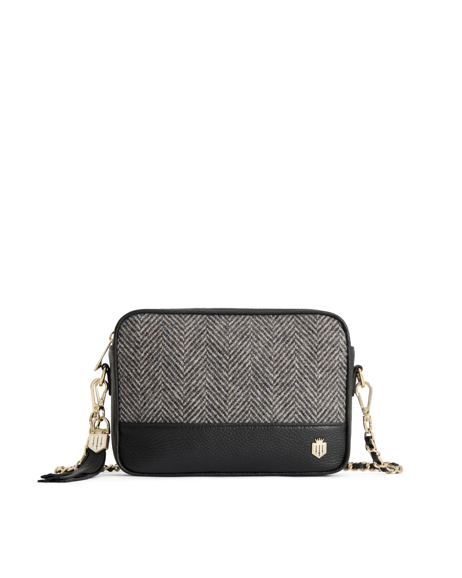 Finsbury Herringbone Crossbody Bag - Black
