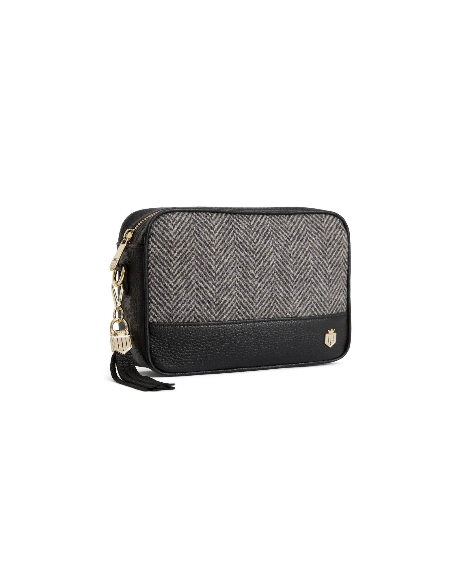 Finsbury Herringbone Crossbody Bag - Black