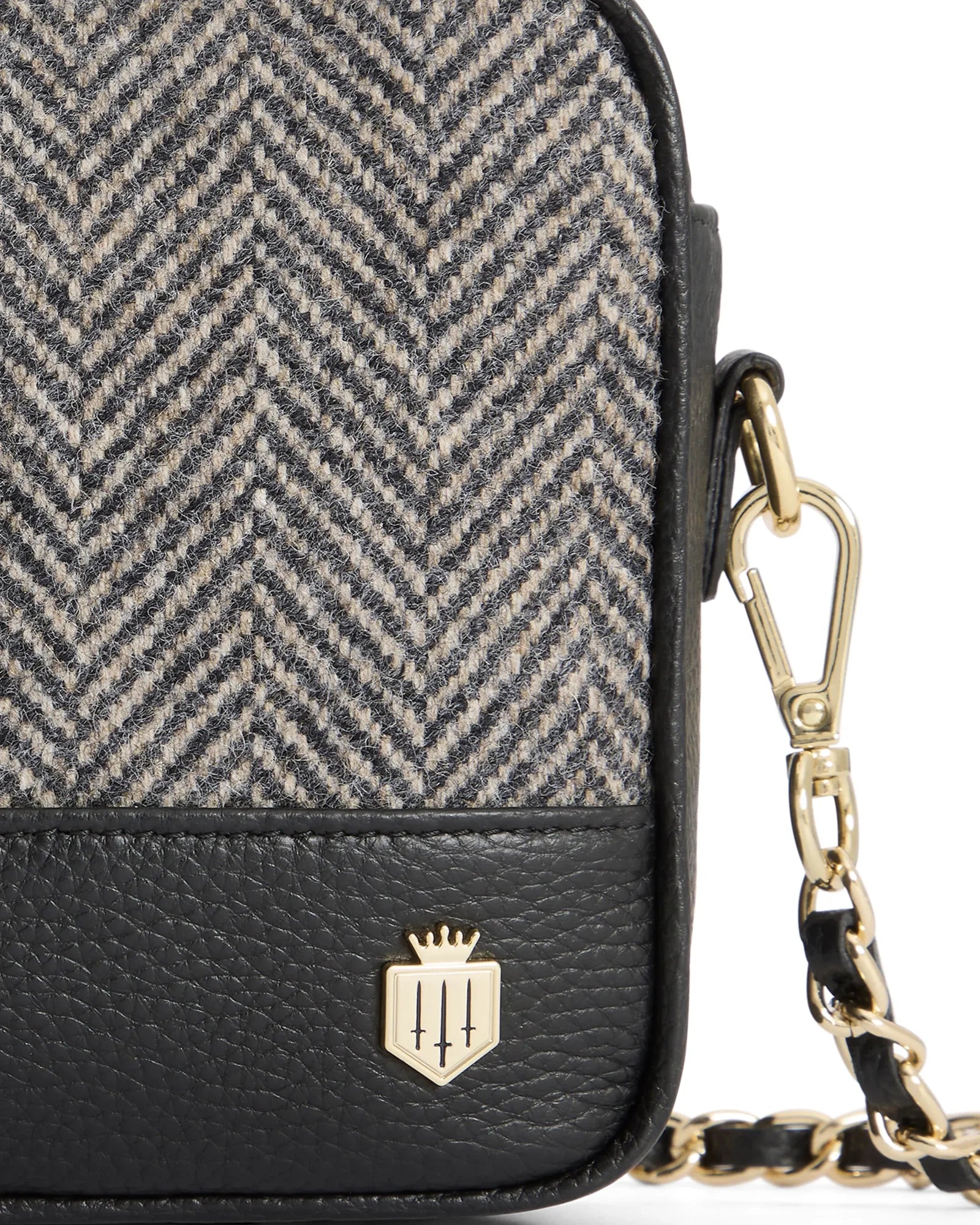 Finsbury Herringbone Crossbody Bag - Black