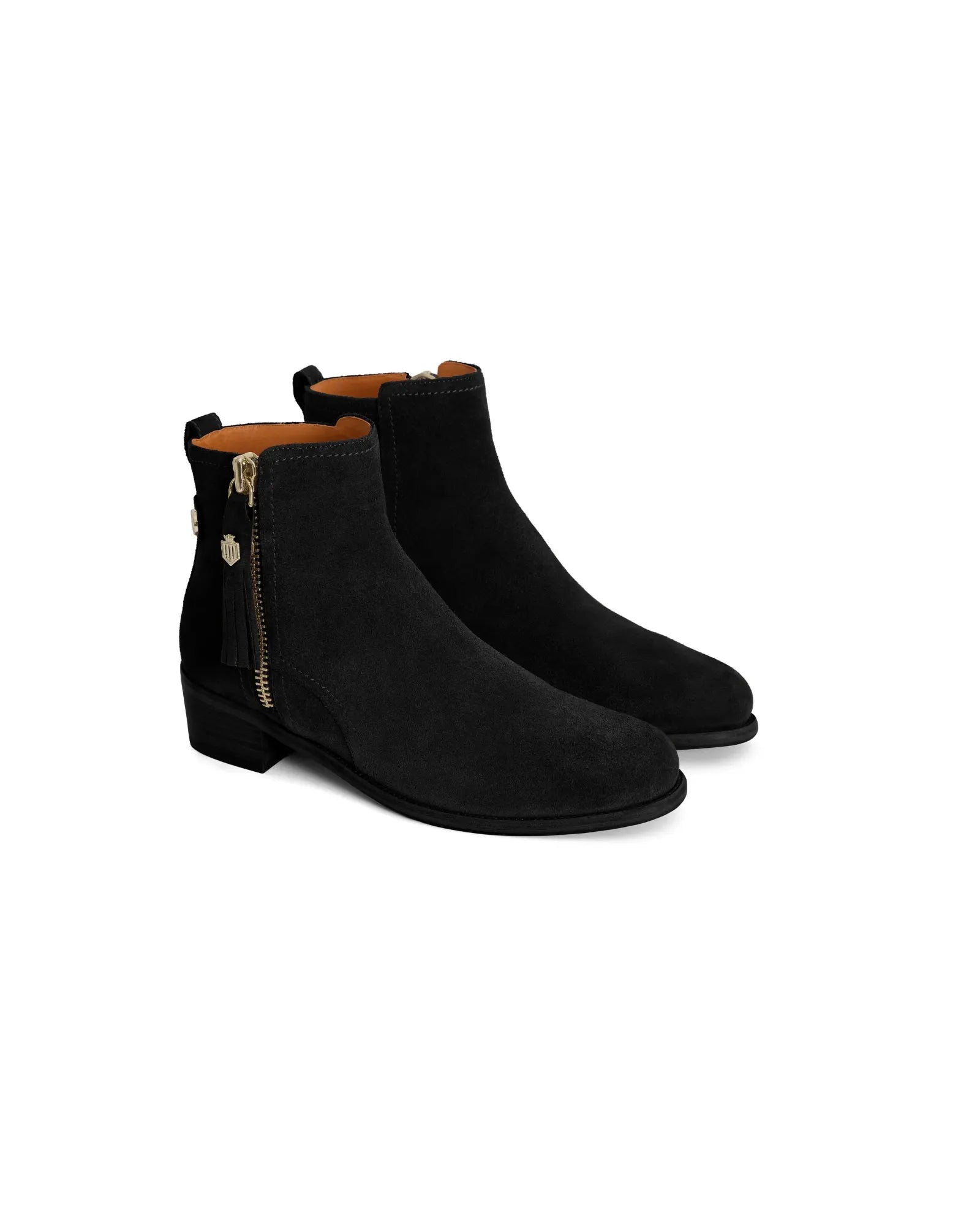Flat Oakham Ankle Boot - Black Suede