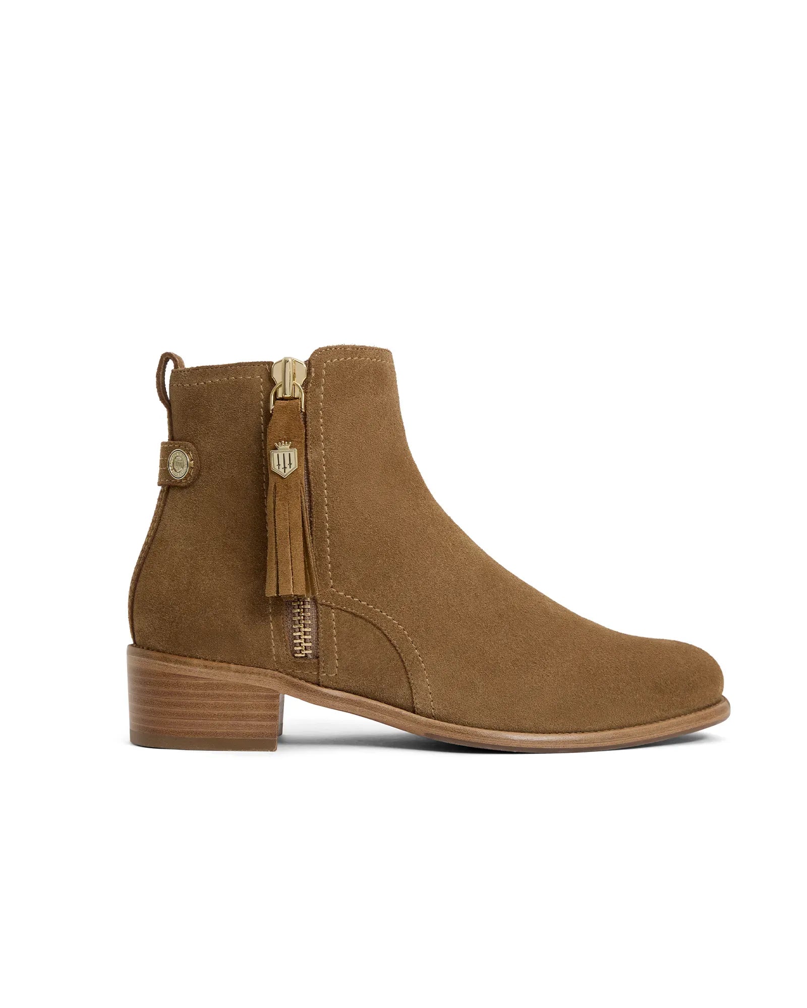 Flat Oakham Ankle Boot - Tan Suede