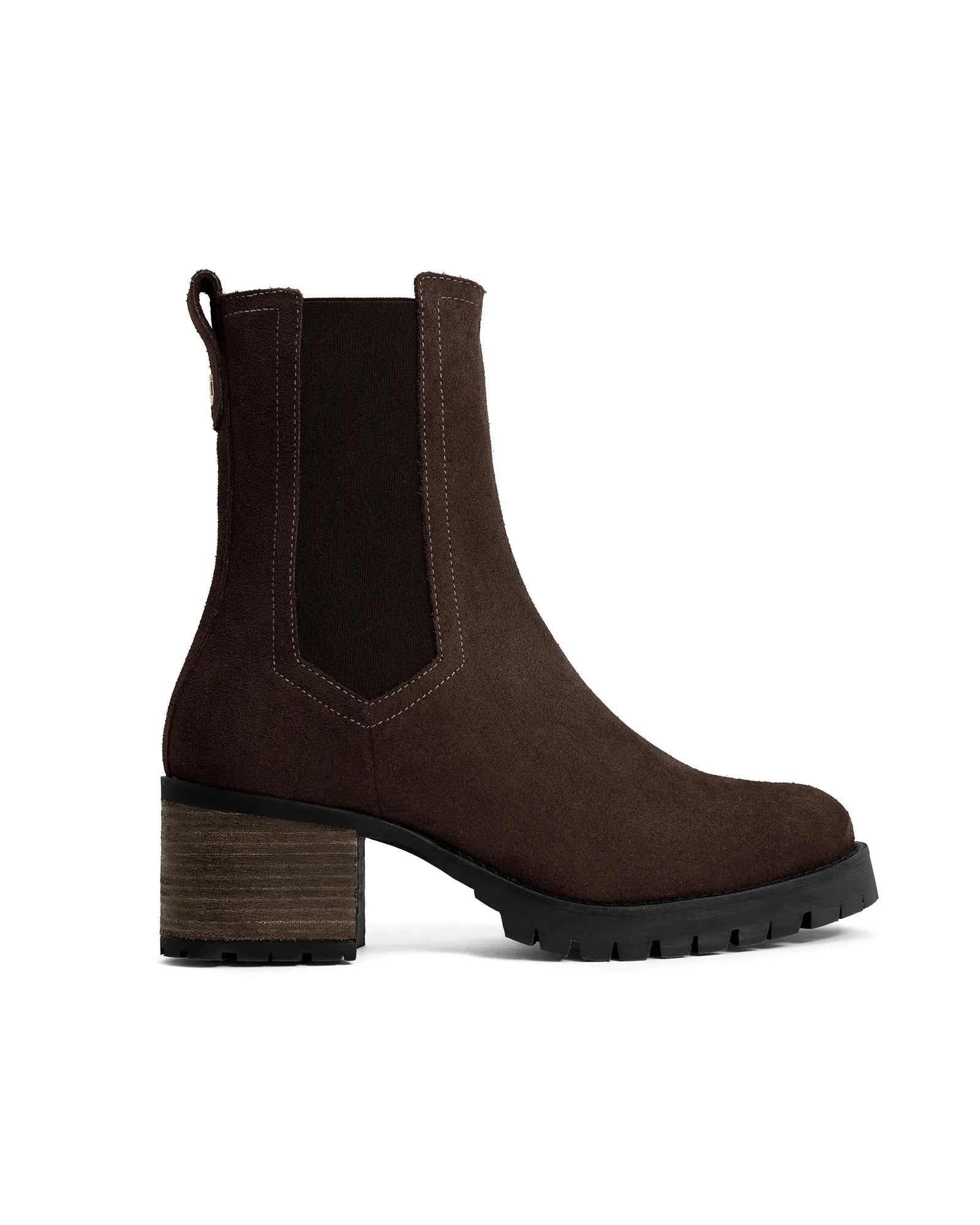 Heeled Boudica Ankle Boot - Chocolate Suede