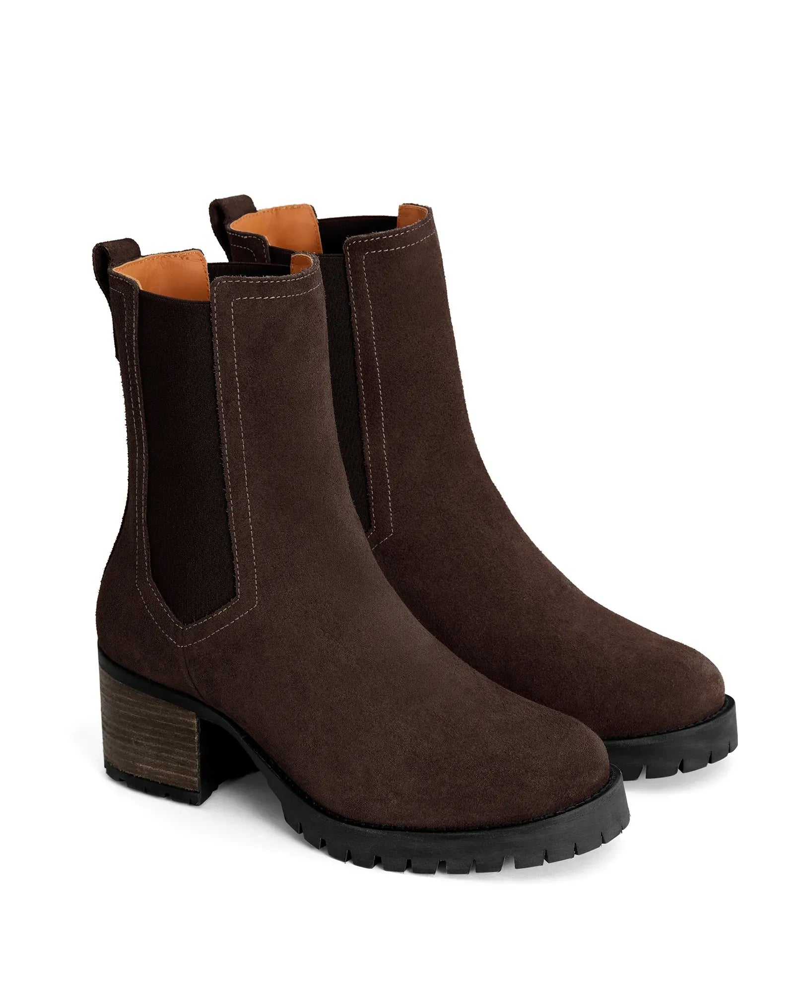 Heeled Boudica Ankle Boot - Chocolate Suede