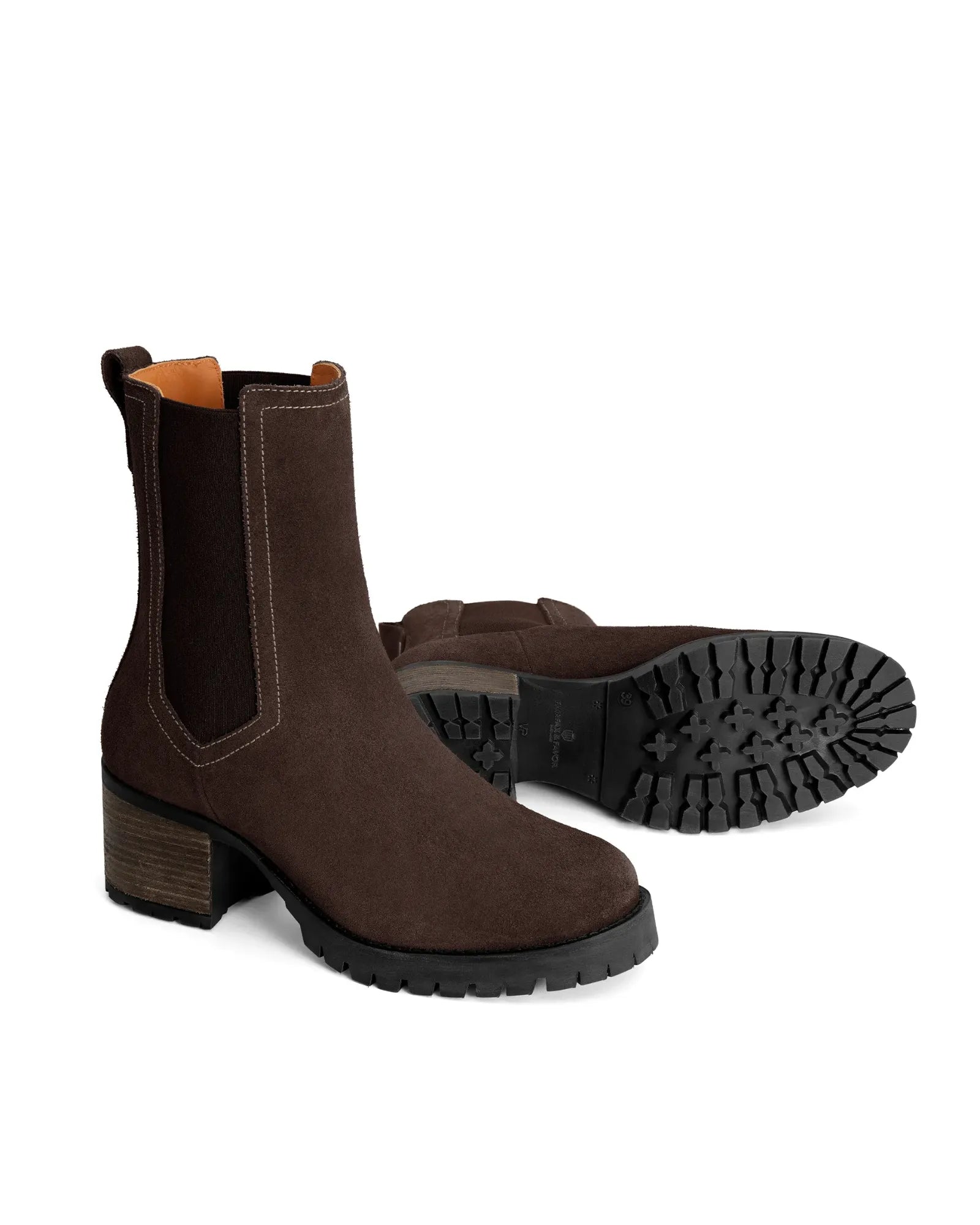 Heeled Boudica Ankle Boot - Chocolate Suede