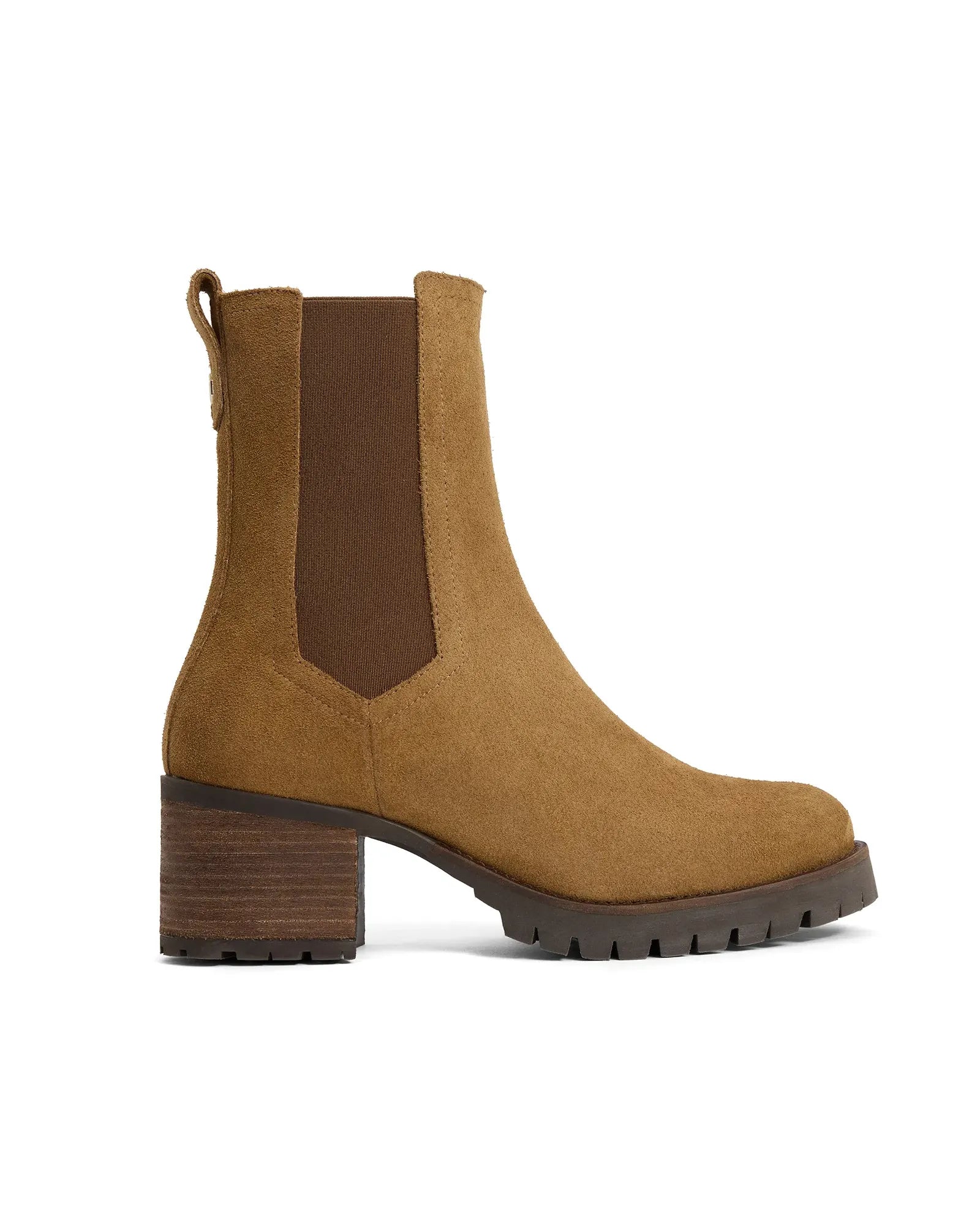 Heeled Boudica Ankle Boot - Tan Suede