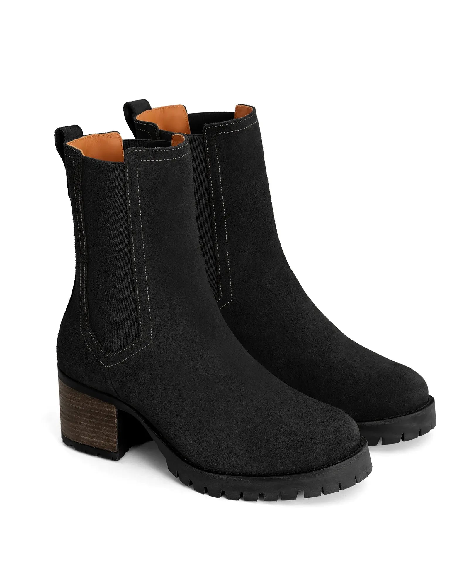Heeled Boudica Ankle Boot - Black Suede