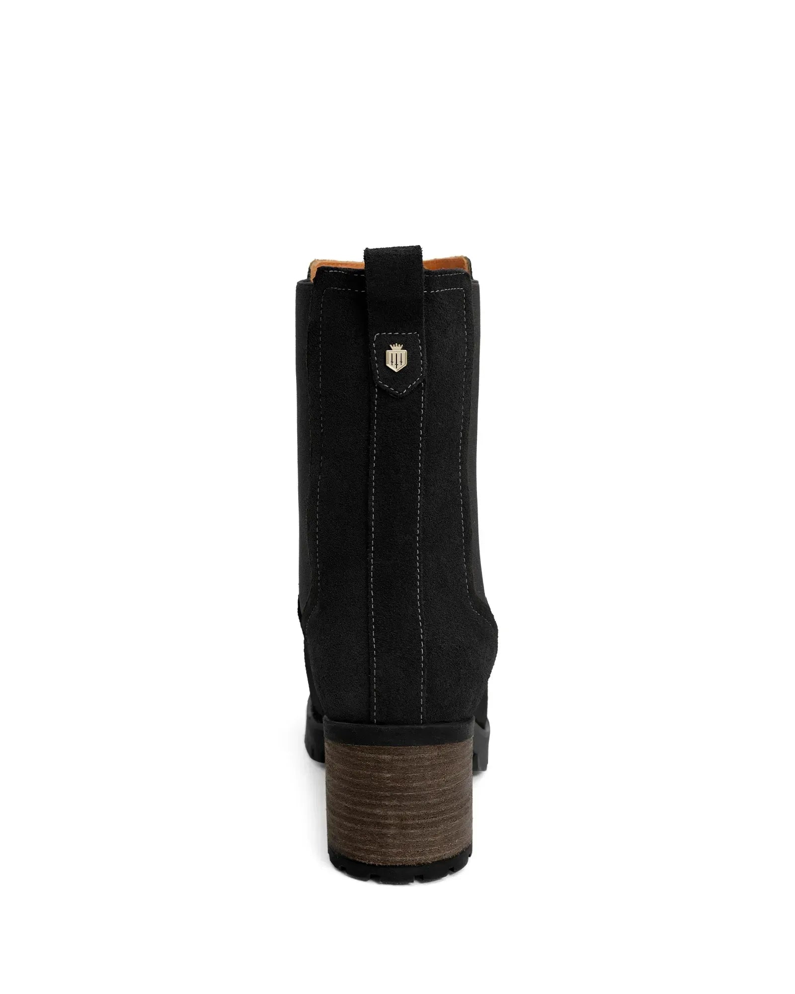 Heeled Boudica Ankle Boot - Black Suede