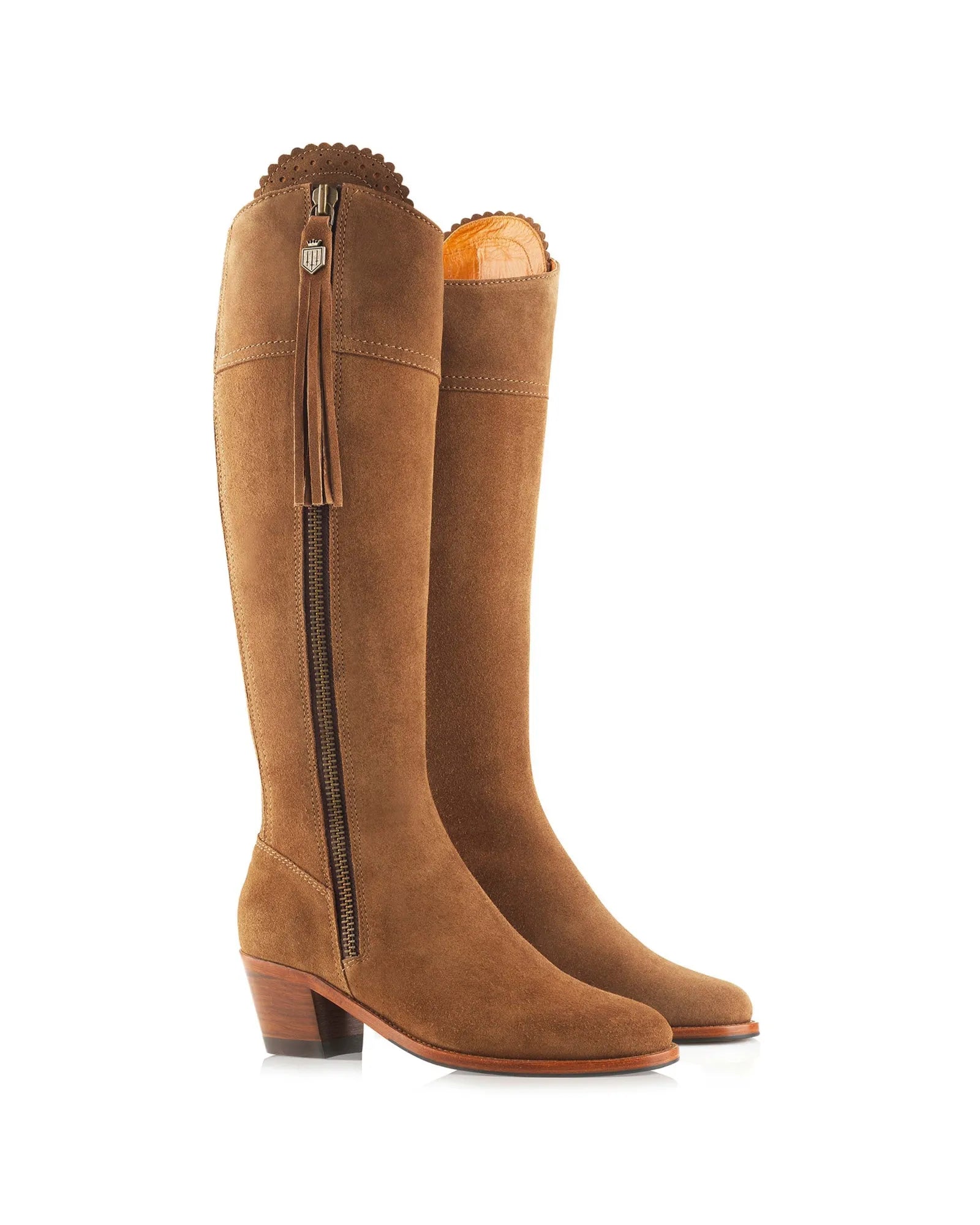 Heeled Regina Sporting Fit Boot - Tan Suede