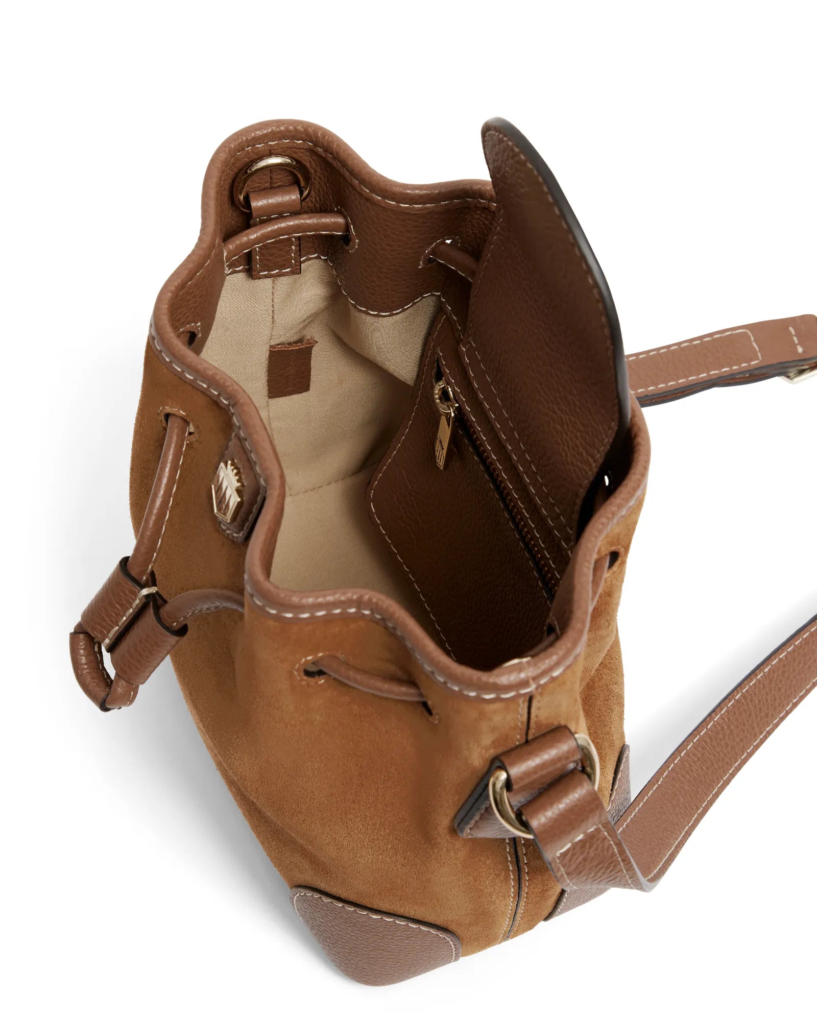 Mini Bibury Bucket Bag - Tan Suede