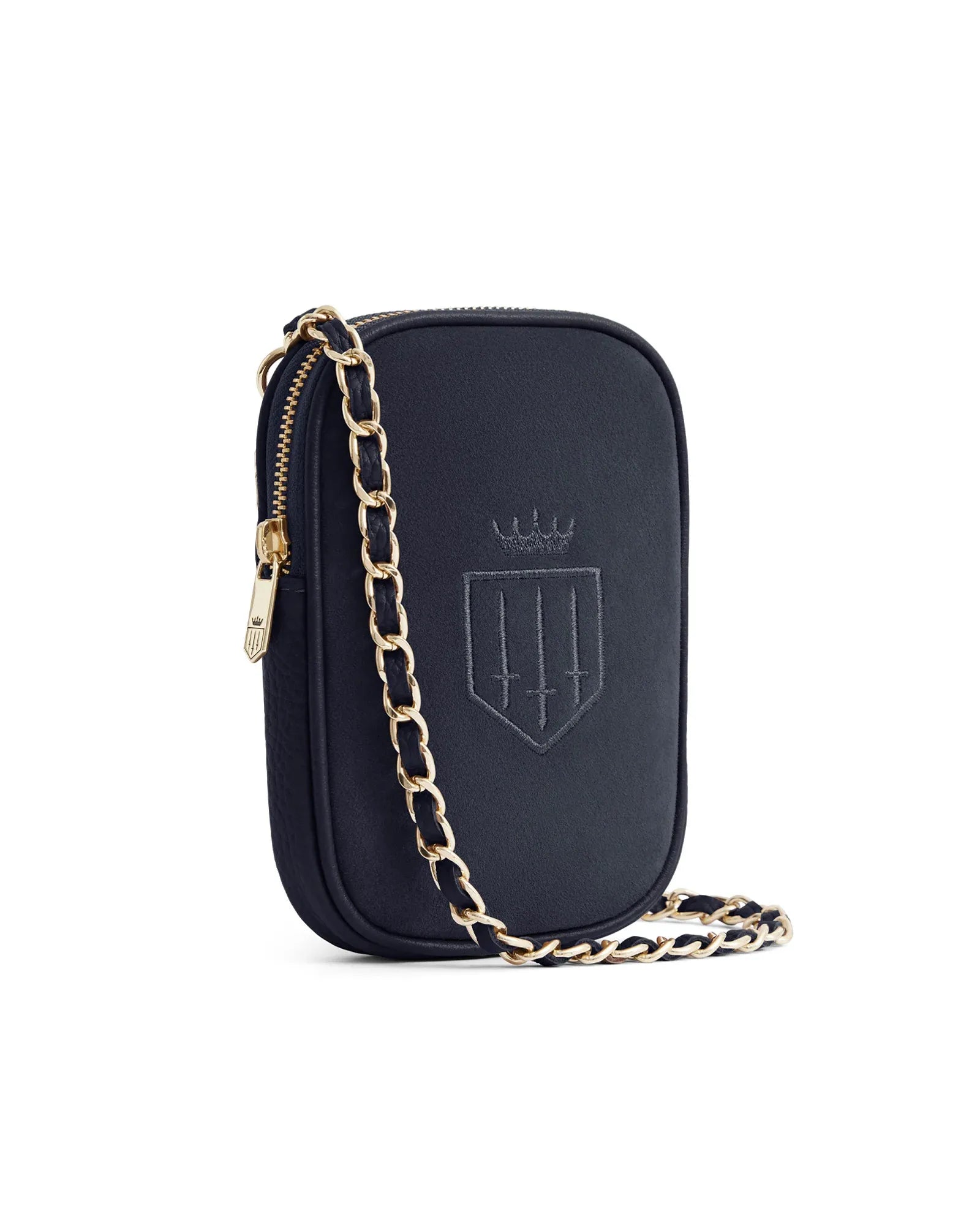 Mini Finsbury Cross Body Bag - Navy Suede