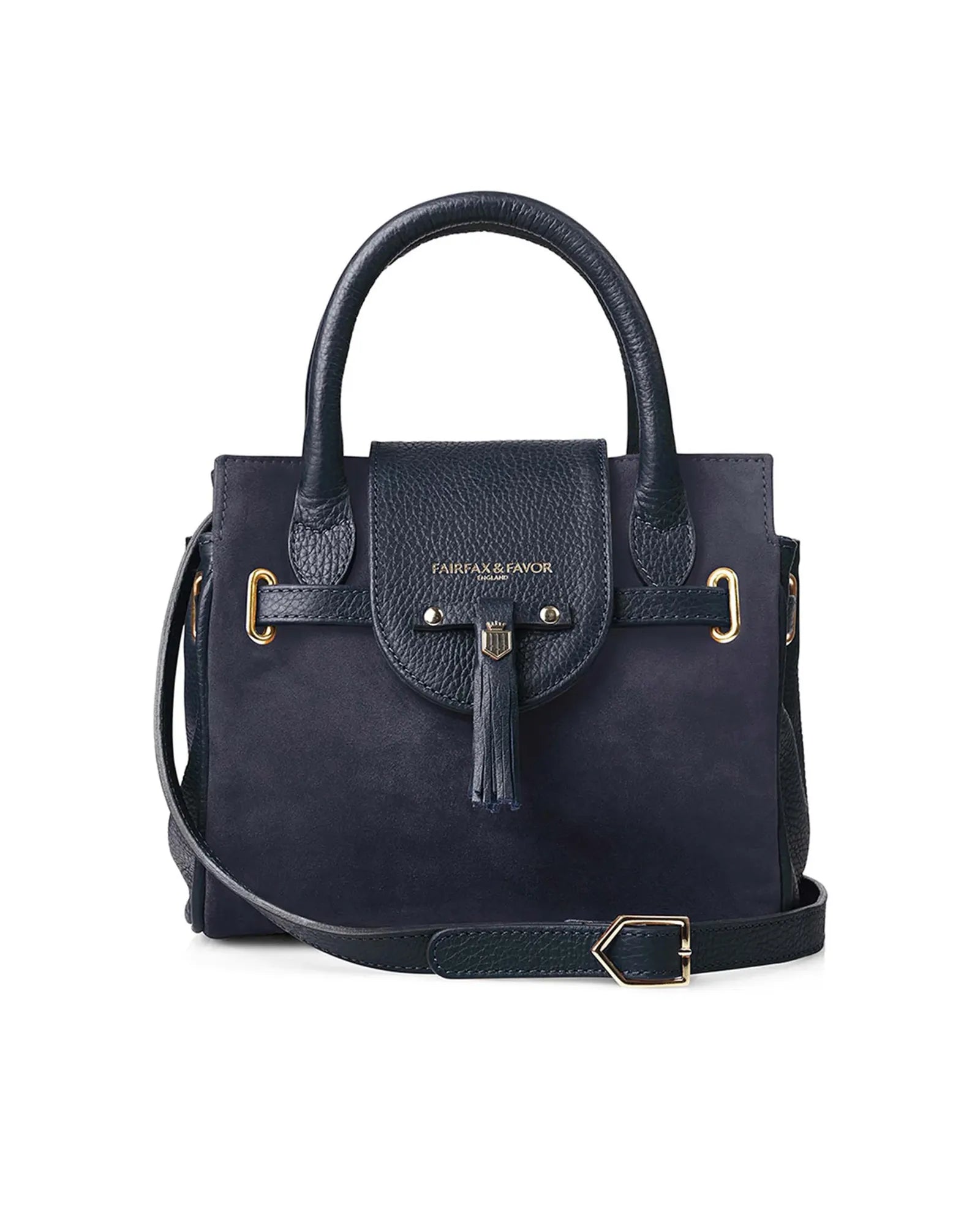 The Mini Windsor Handbag in Navy Suede