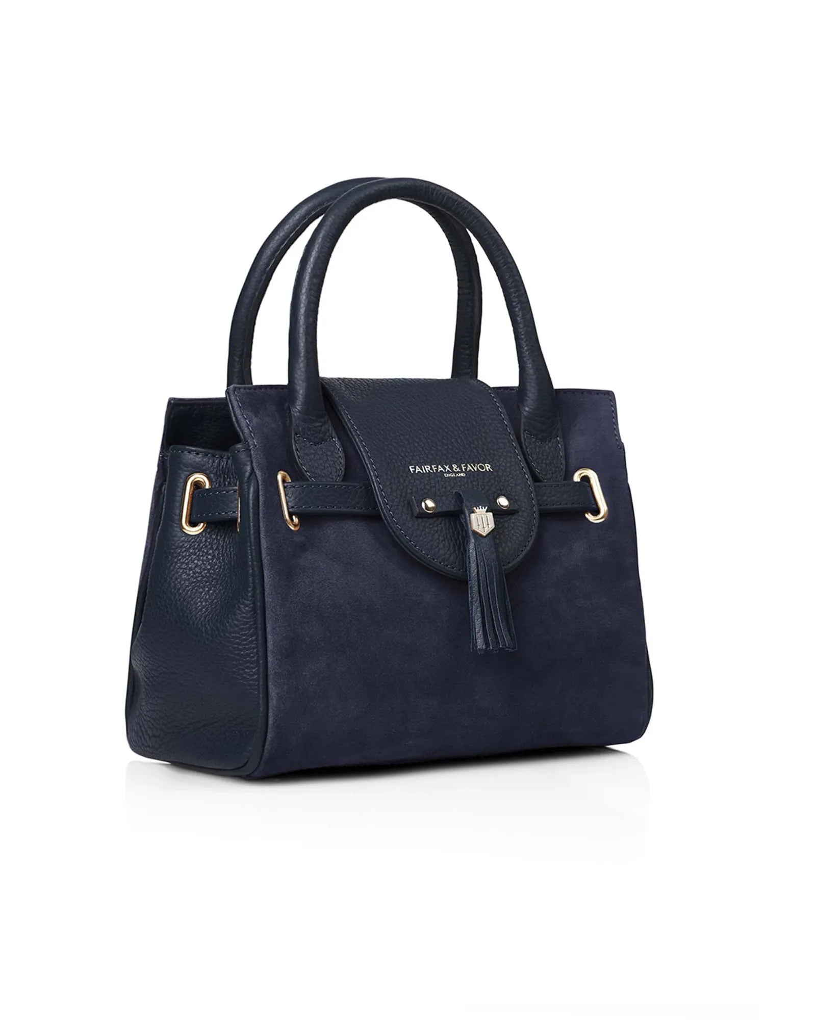 The Mini Windsor Handbag in Navy Suede