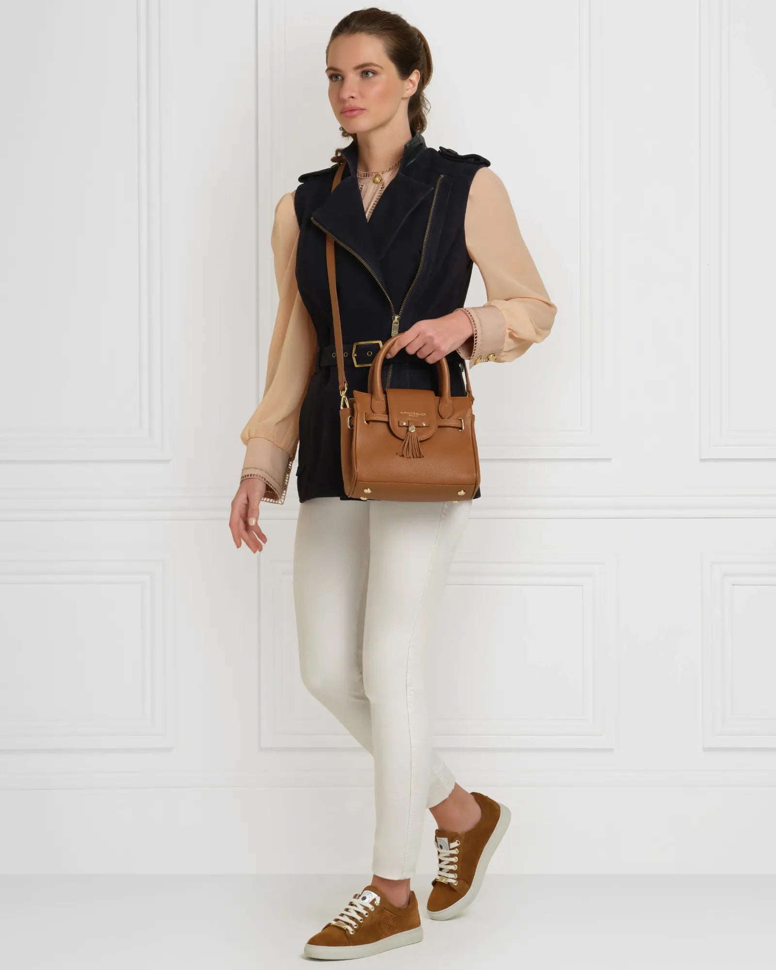 The Mini Windsor Handbag in Pebbled Tan Leather