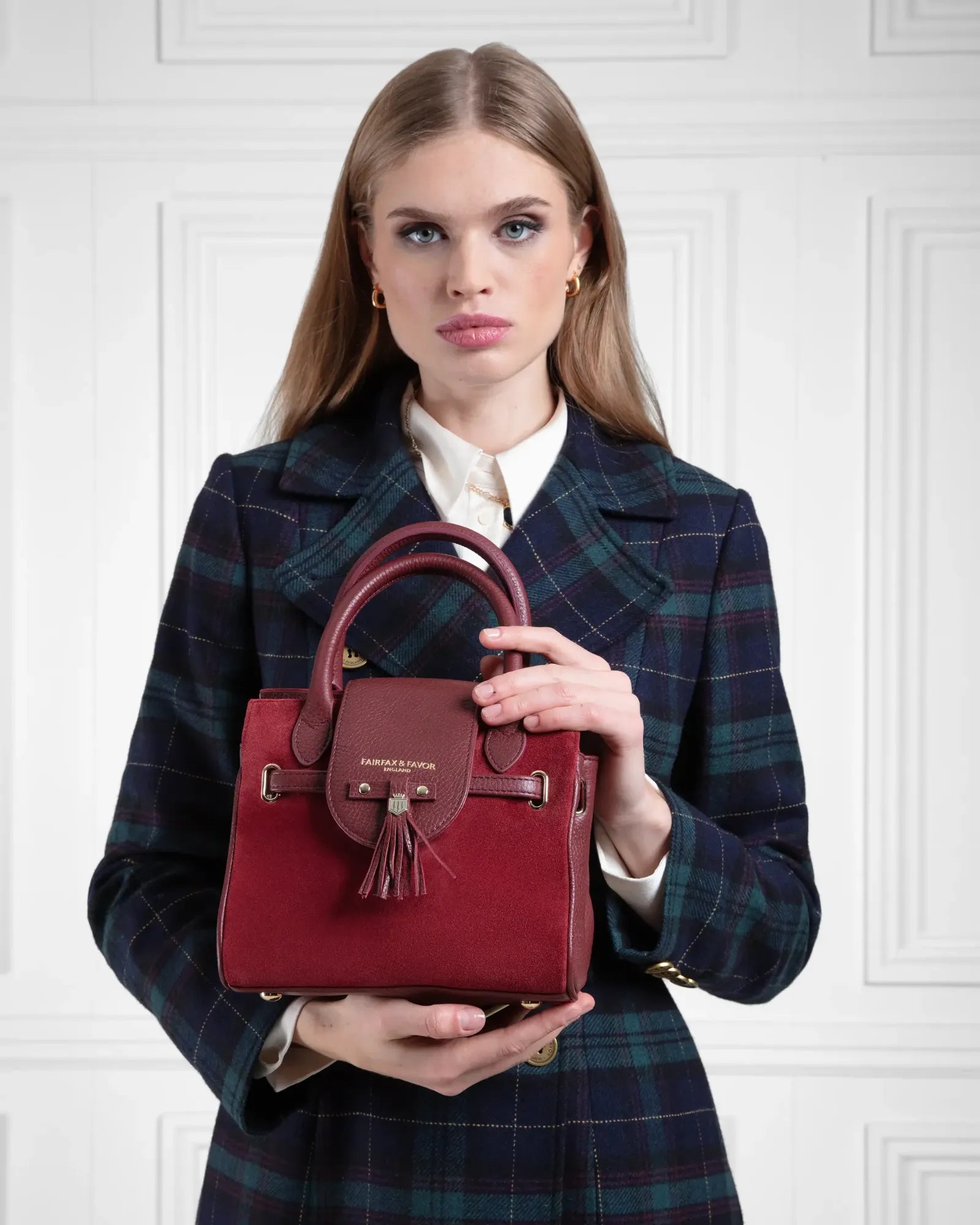 Mini Windsor Handbag - Ruby Suede