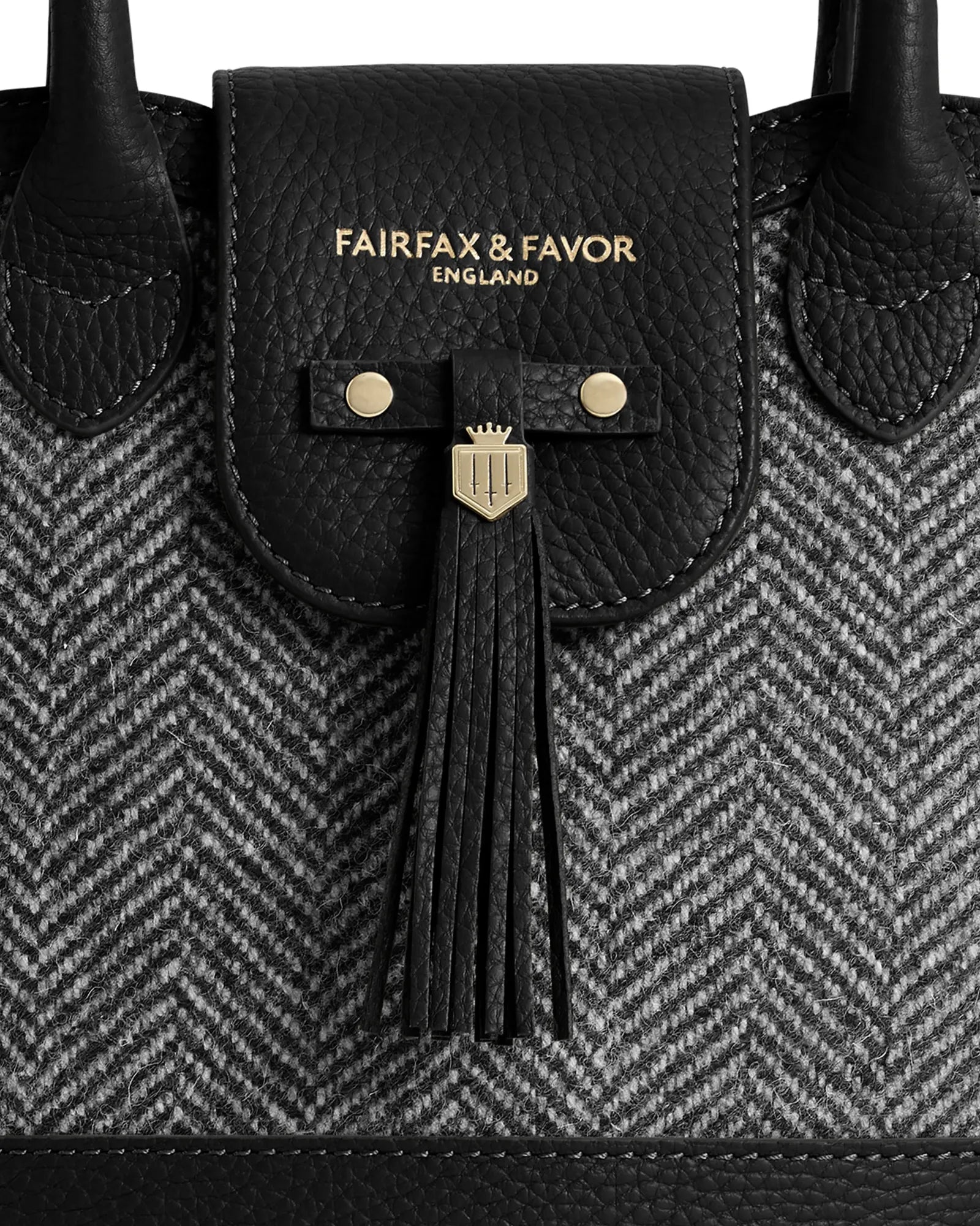 Mini Windsor Tote Bag - Black Herringbone