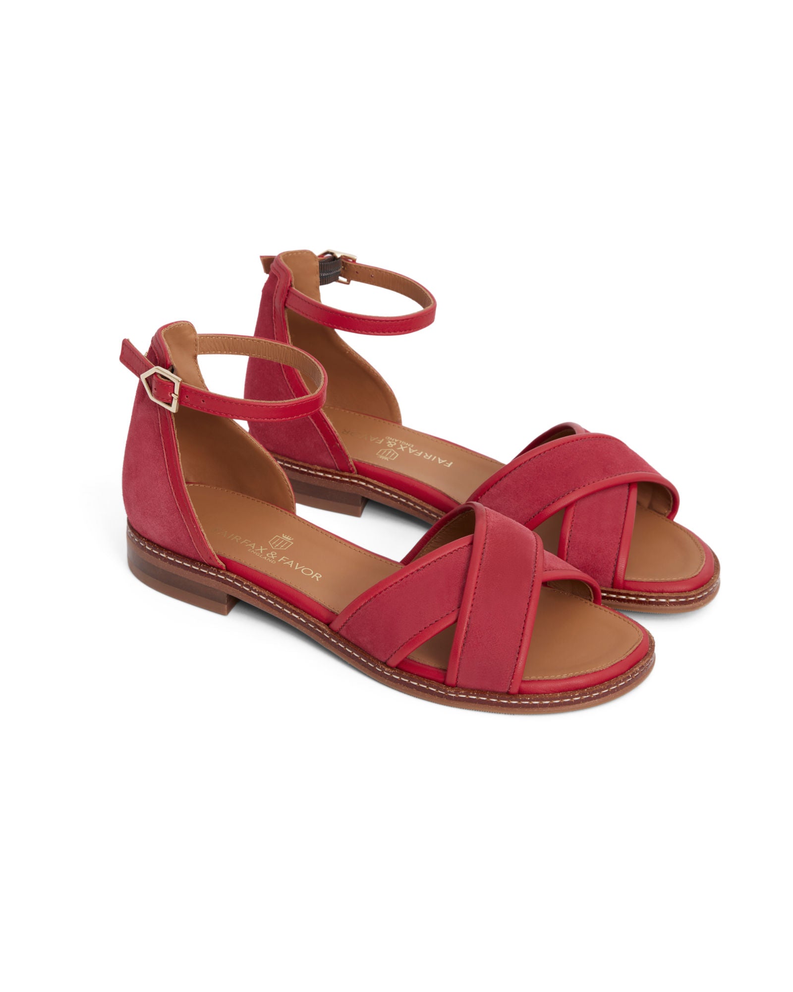Valencia Sandals - Cherry Suede
