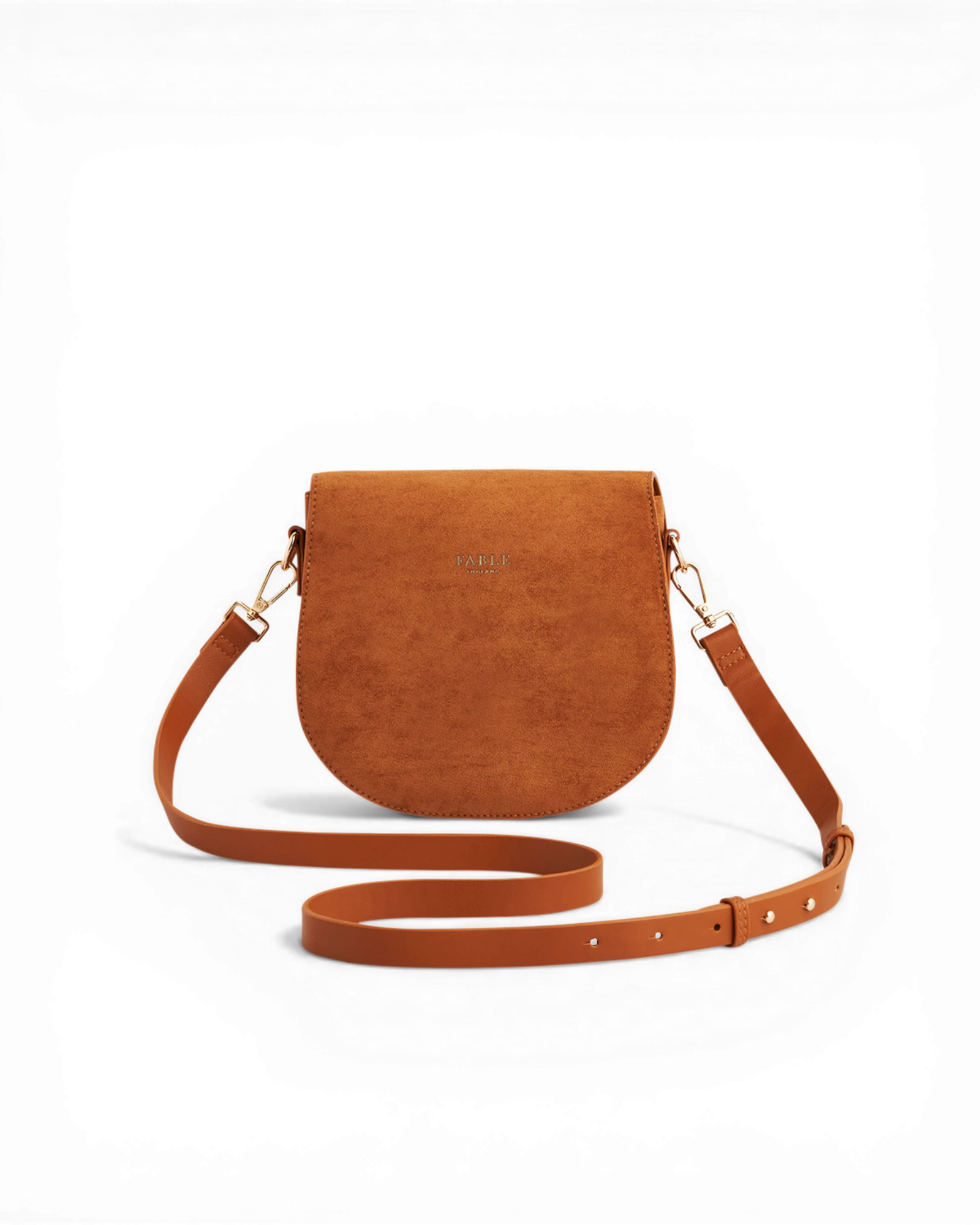 Floral Embroidered Saddle Bag - Tan