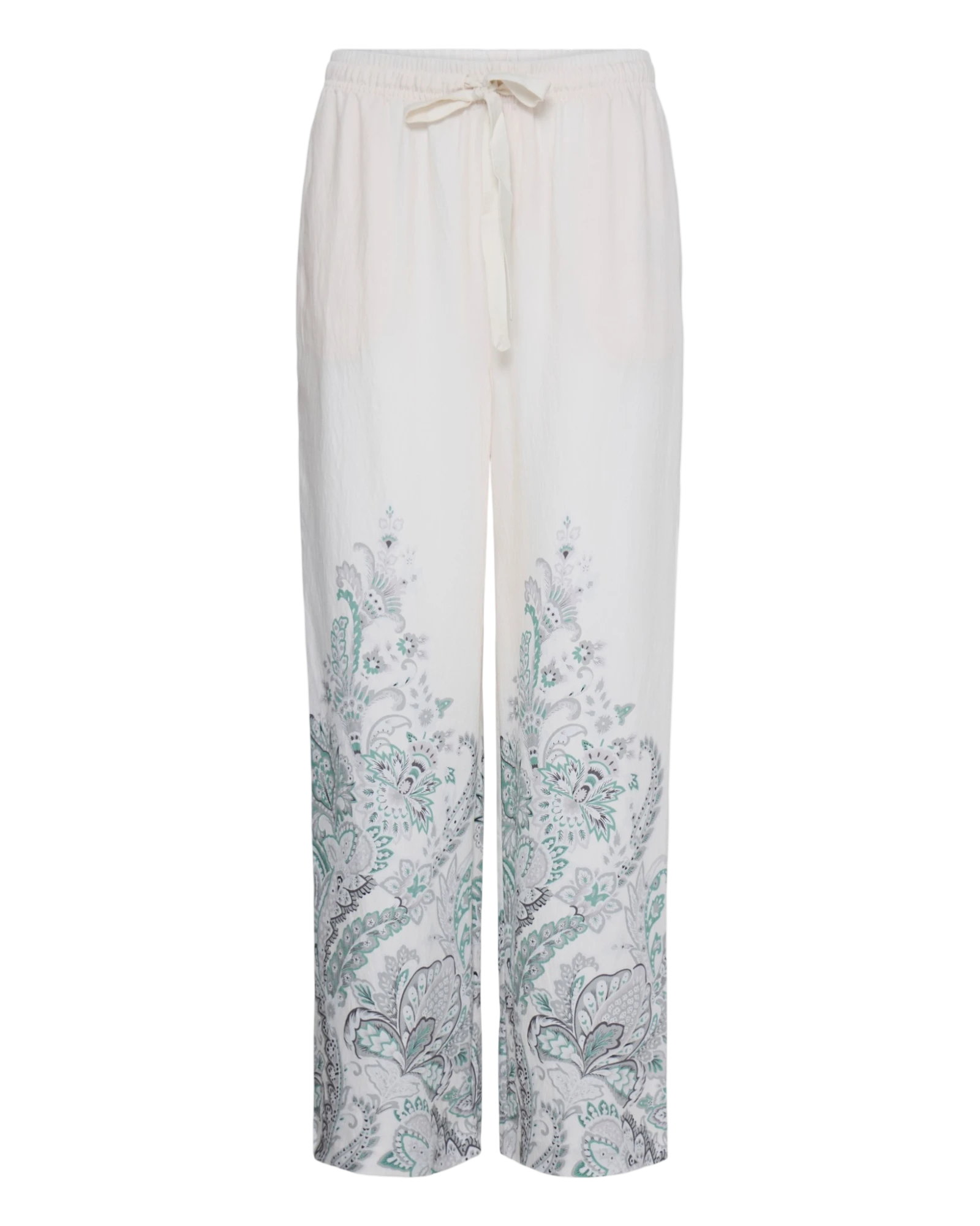 FRADARA Trousers - Dark Sage Paisley