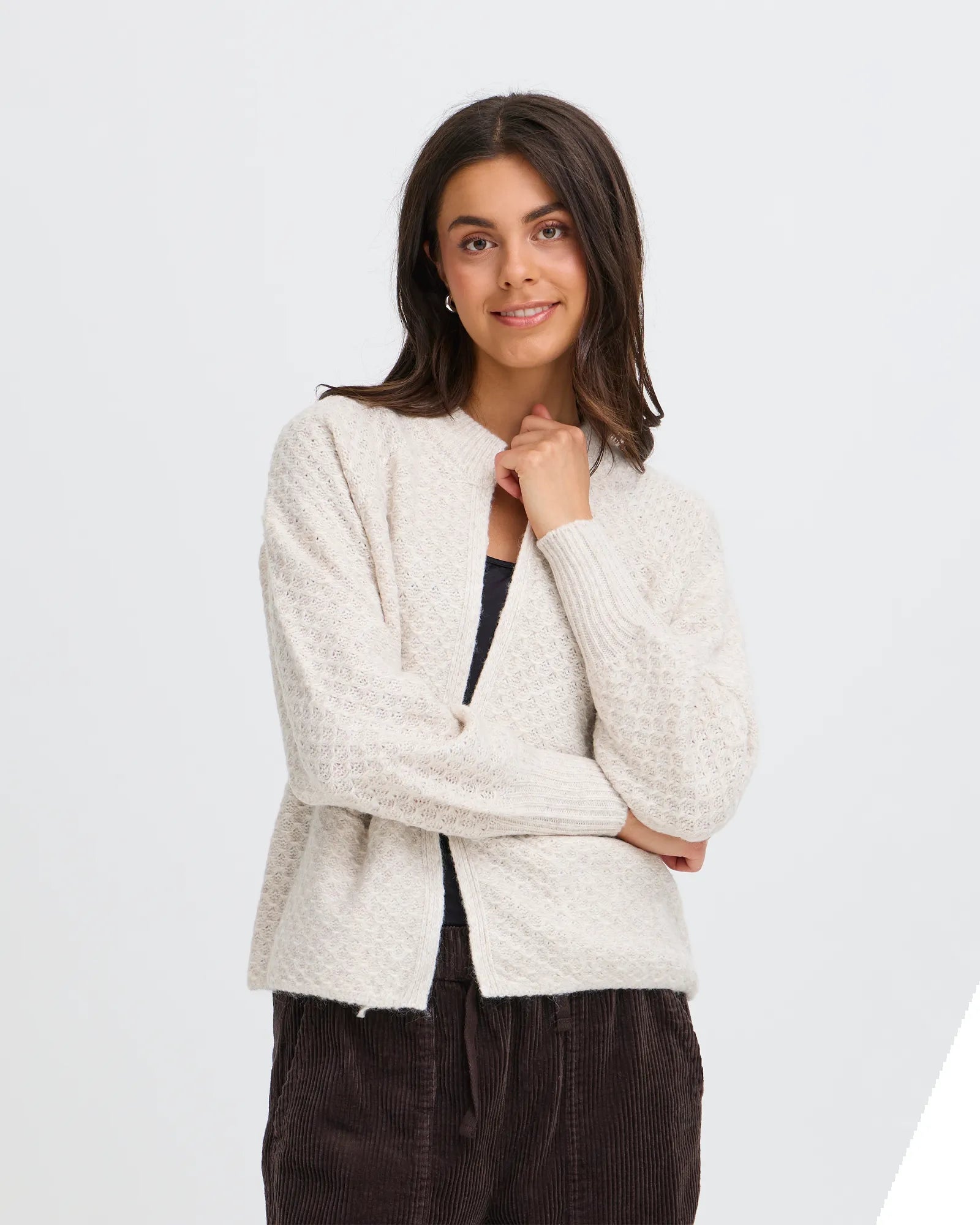 FRBEVERLY Cardigan - Oatmeal Melange