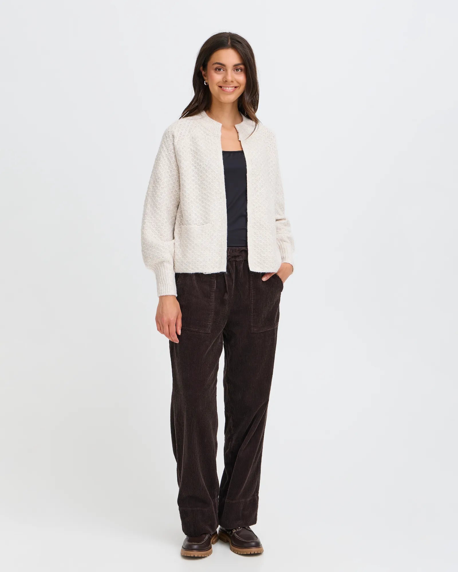 FRBEVERLY Cardigan - Oatmeal Melange