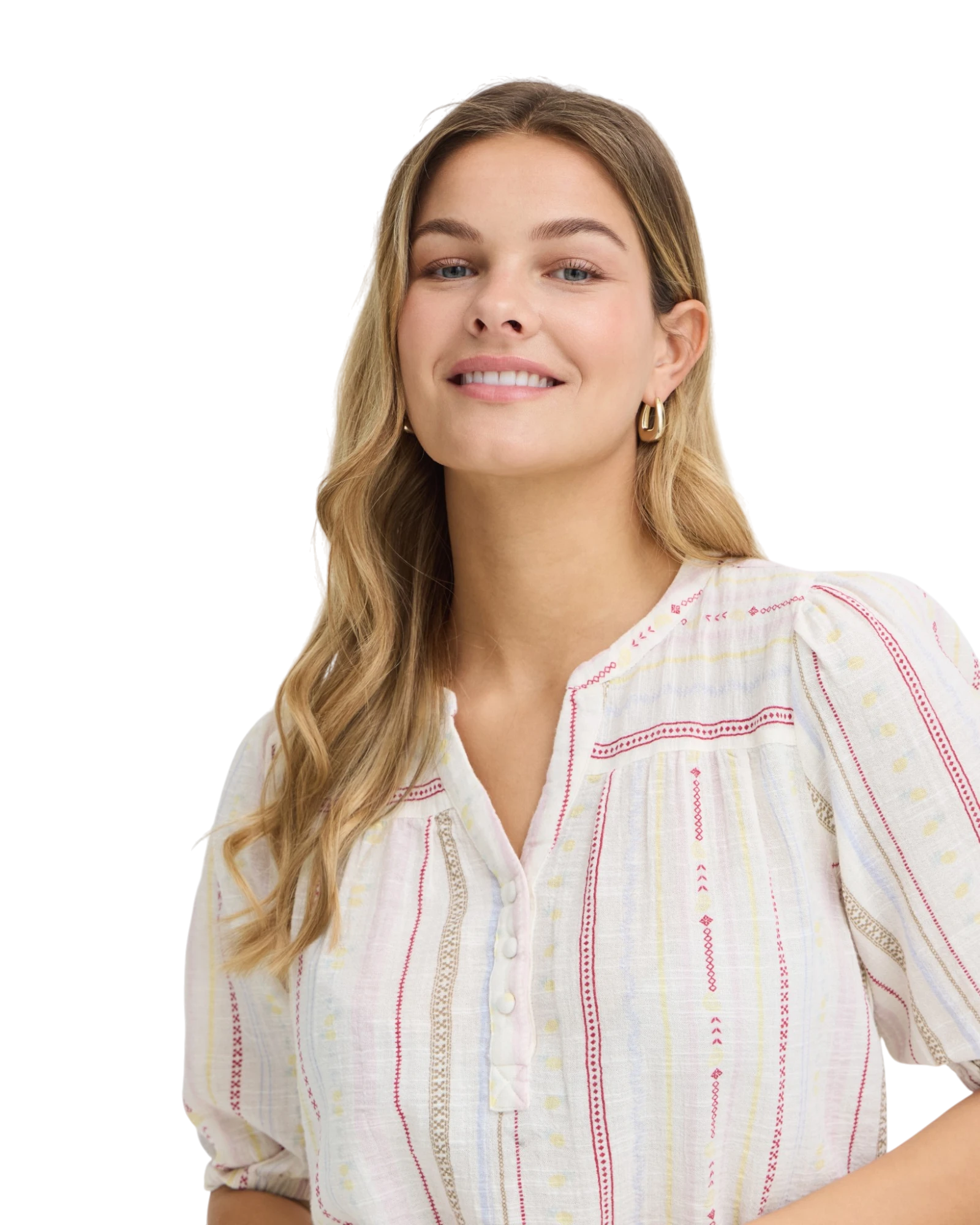 FRBOBBI Blouse - Red Yellow Stripe