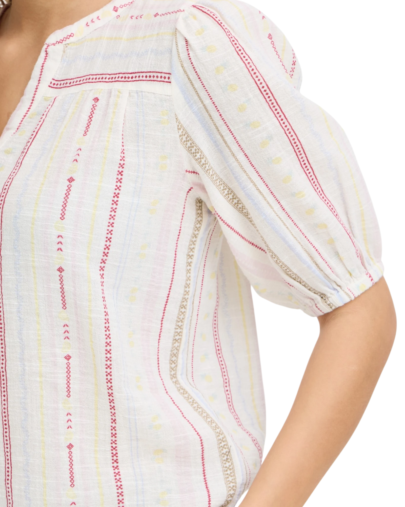 FRBOBBI Blouse - Red Yellow Stripe
