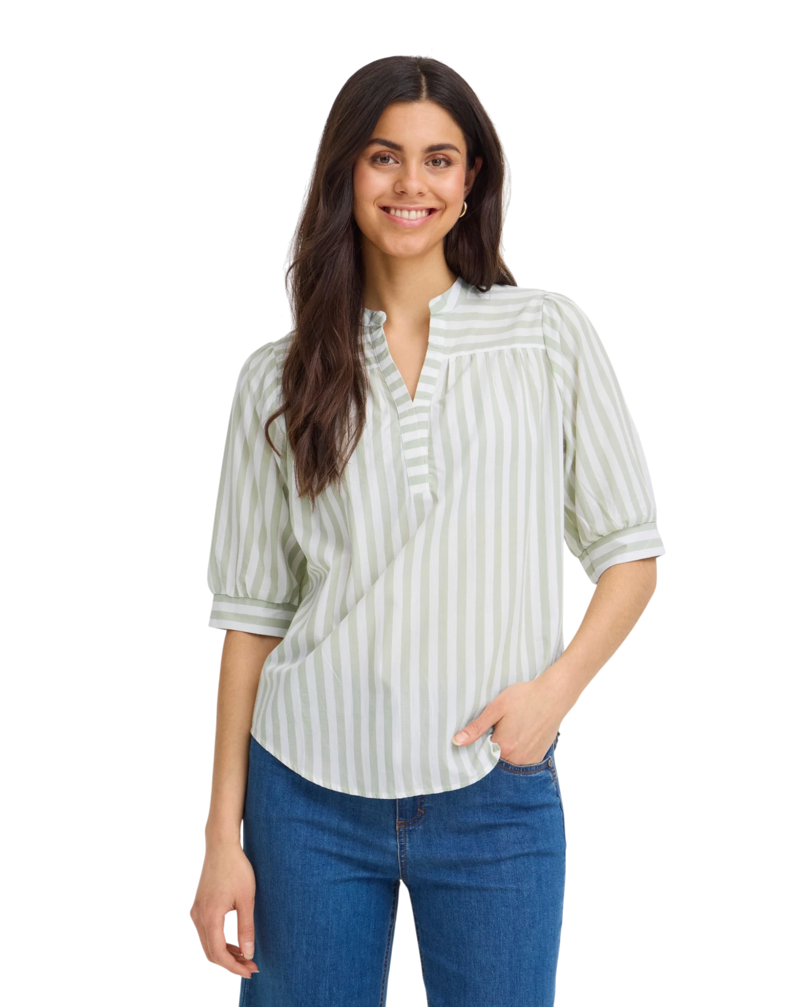 FRDONNIE Blouse - Desert Sage Stripe