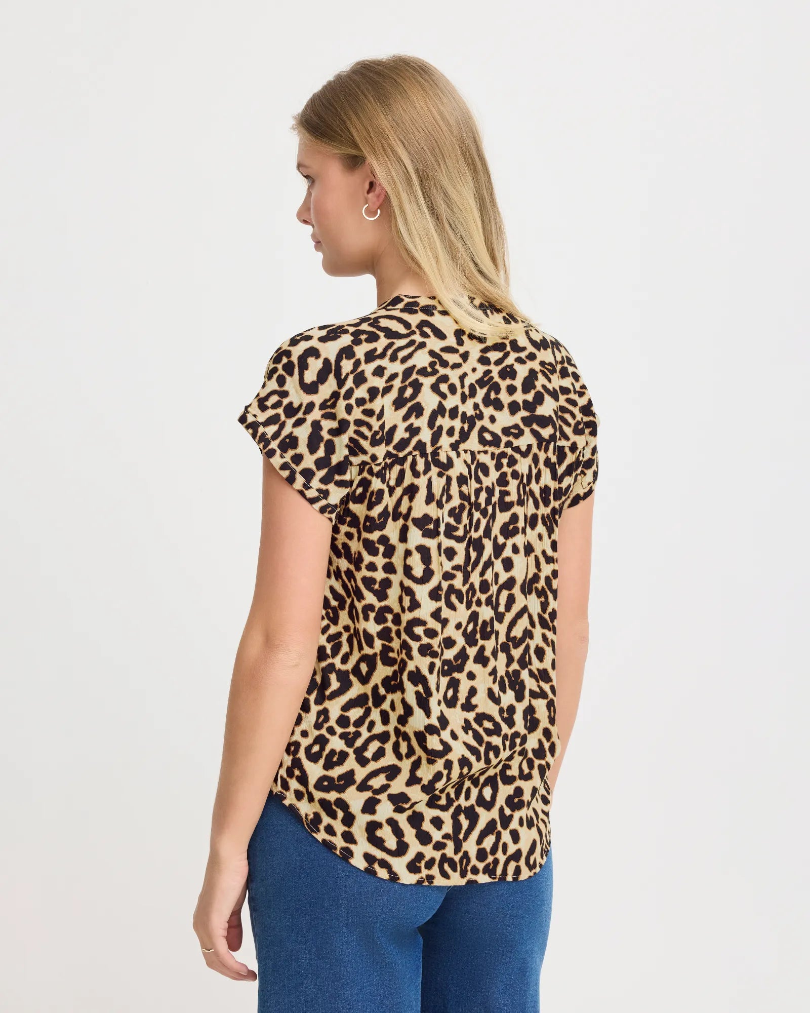 FREASE Blouse - Brown Leopard