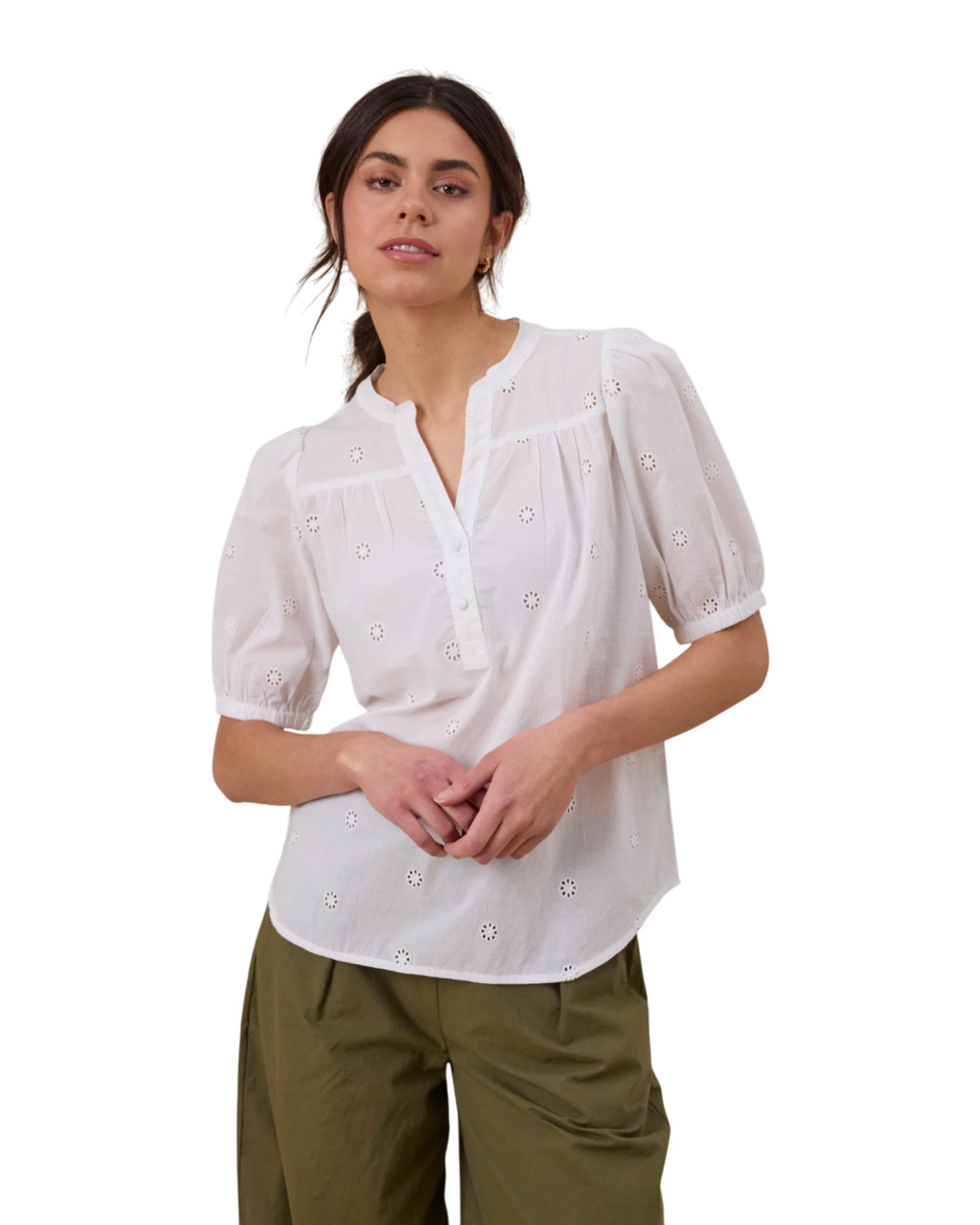 FREMBRIANA Blouse - Blanc de Blanc
